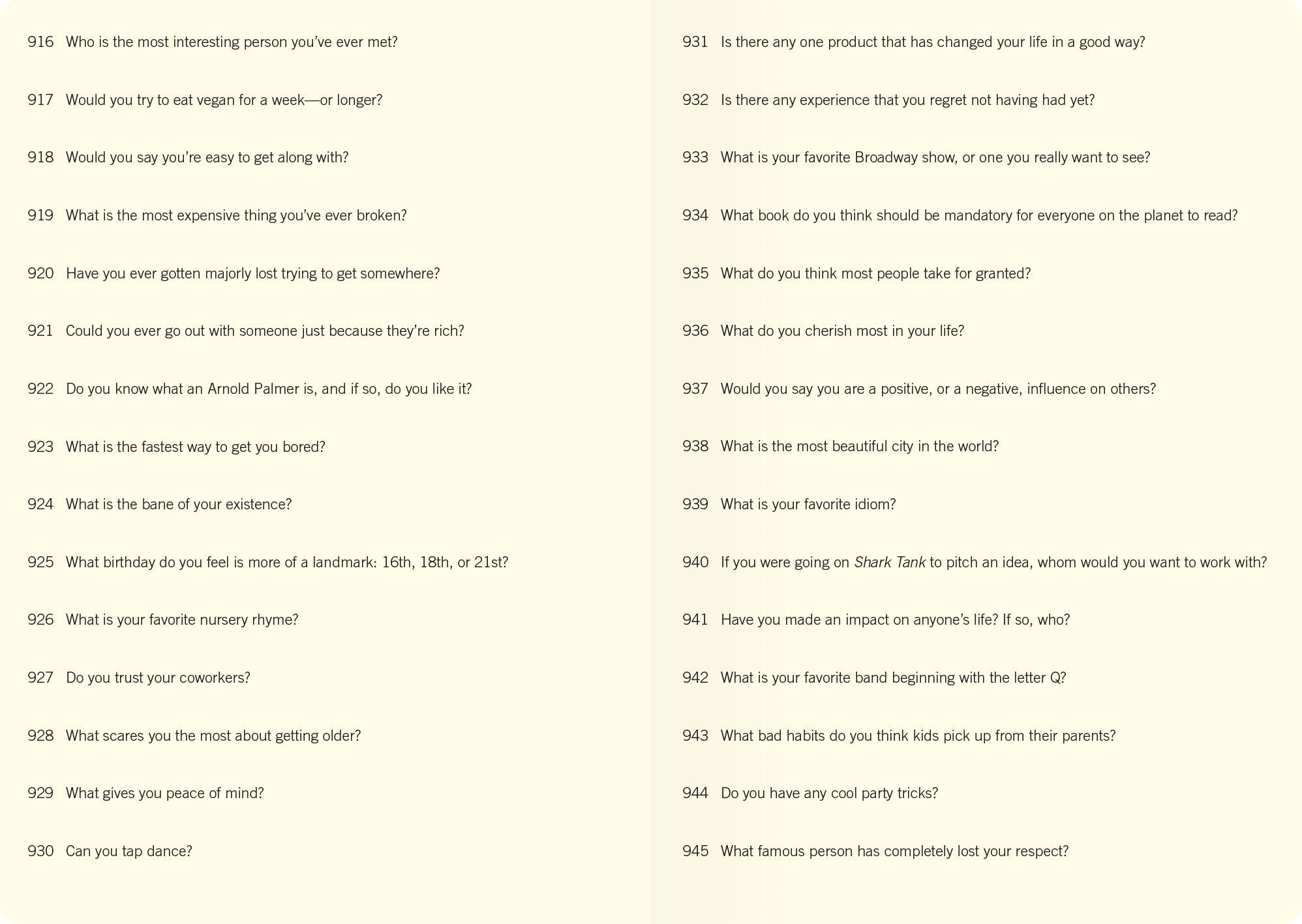 3000 Questions About Me