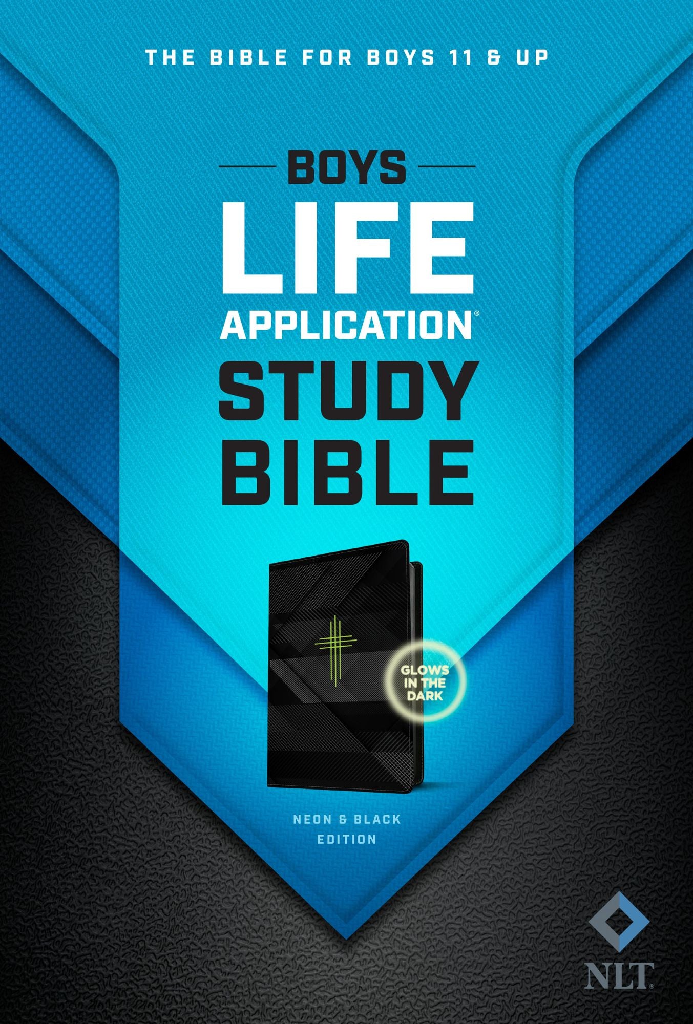 NLT Boys Life Application Study Bible, TuTone (LeatherLike, Neon/Black)