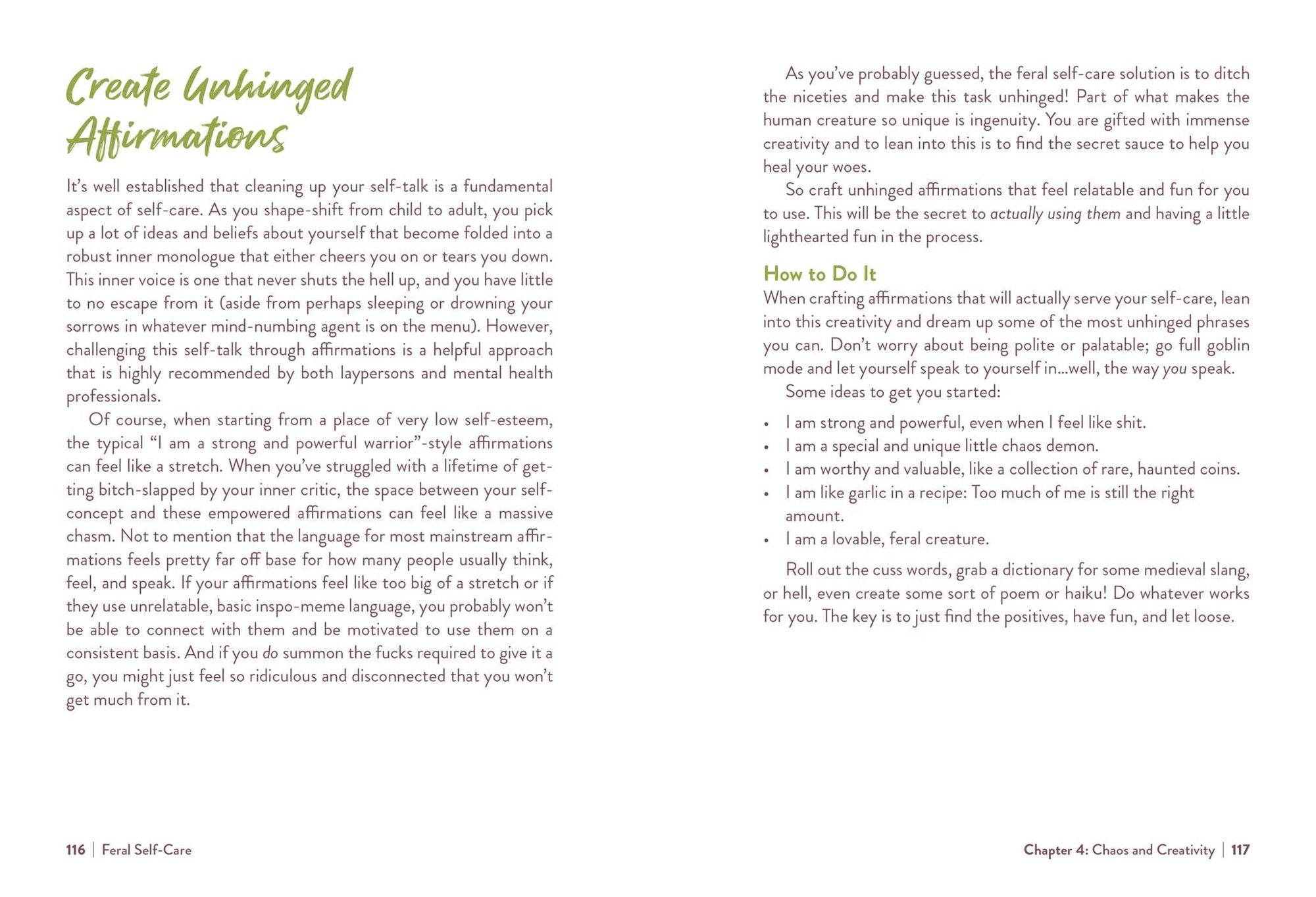 Feral Self-Care: 100 Ways to Liberate and Celebrate Your Messy, Wild, and Untamed Self