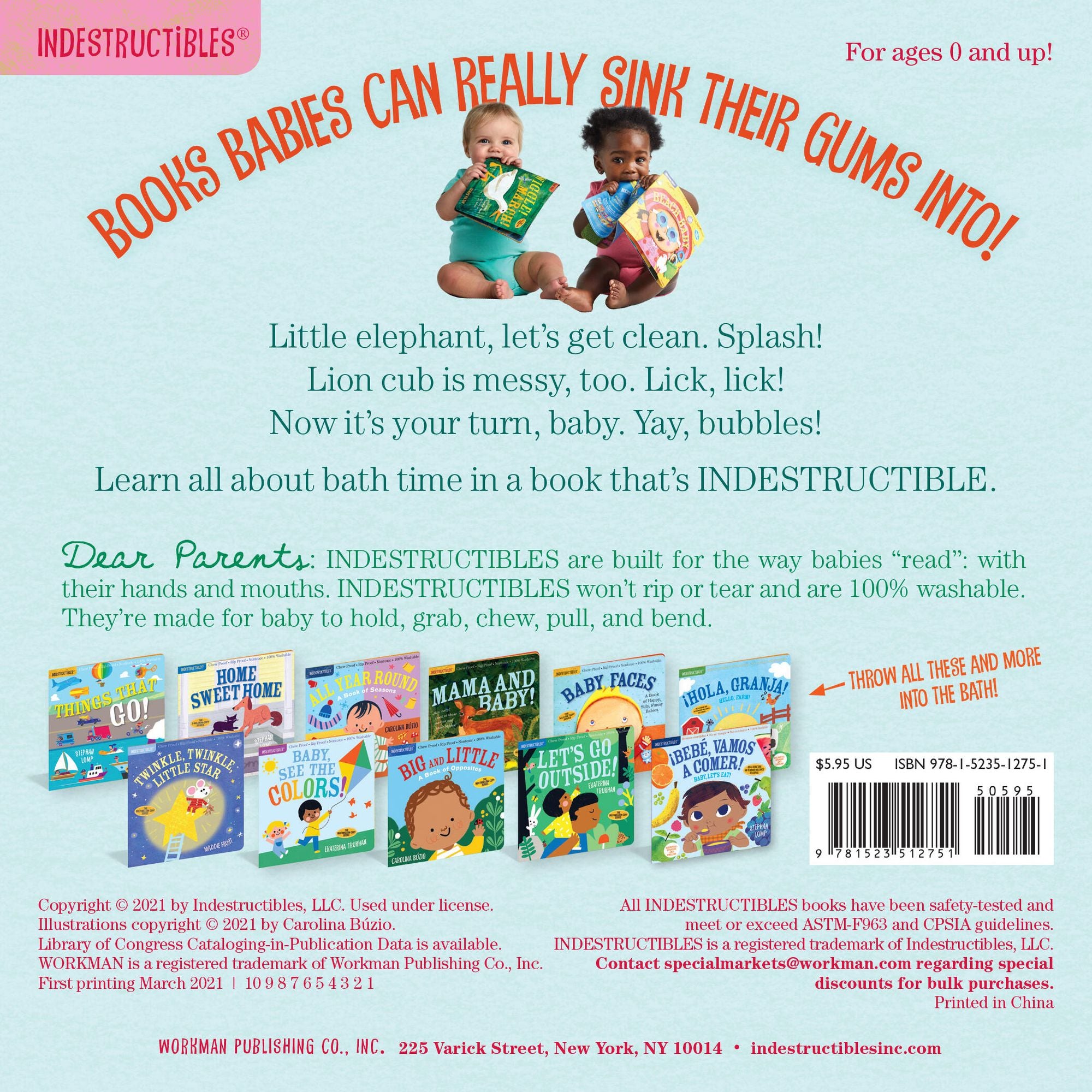 Indestructibles (The Original): It's Bath Time!: Chew Proof · Rip Proof · Nontoxic · 100% Washable (Book for Babies, Newborn Books, Safe to Chew)