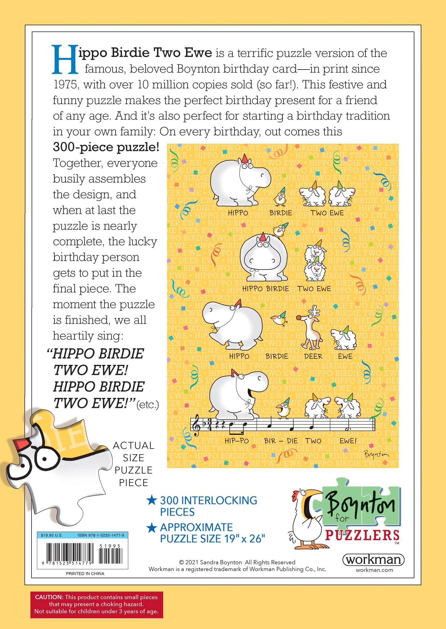 Sandra Boynton: Hippo Birdie Two Ewe 300-Piece Birthday Puzzle