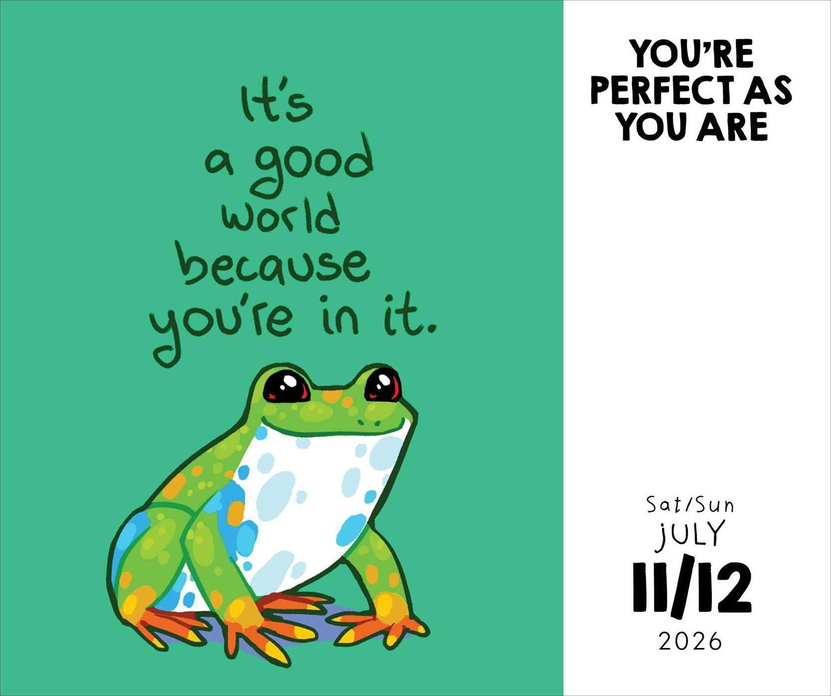2026 Take It from a Rainbow T-Rex, You're Perfect as You Are Day-to-Day Calendar