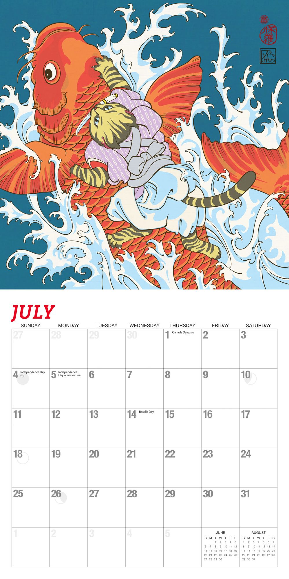 2027 Samurai Cats Wall Calendar