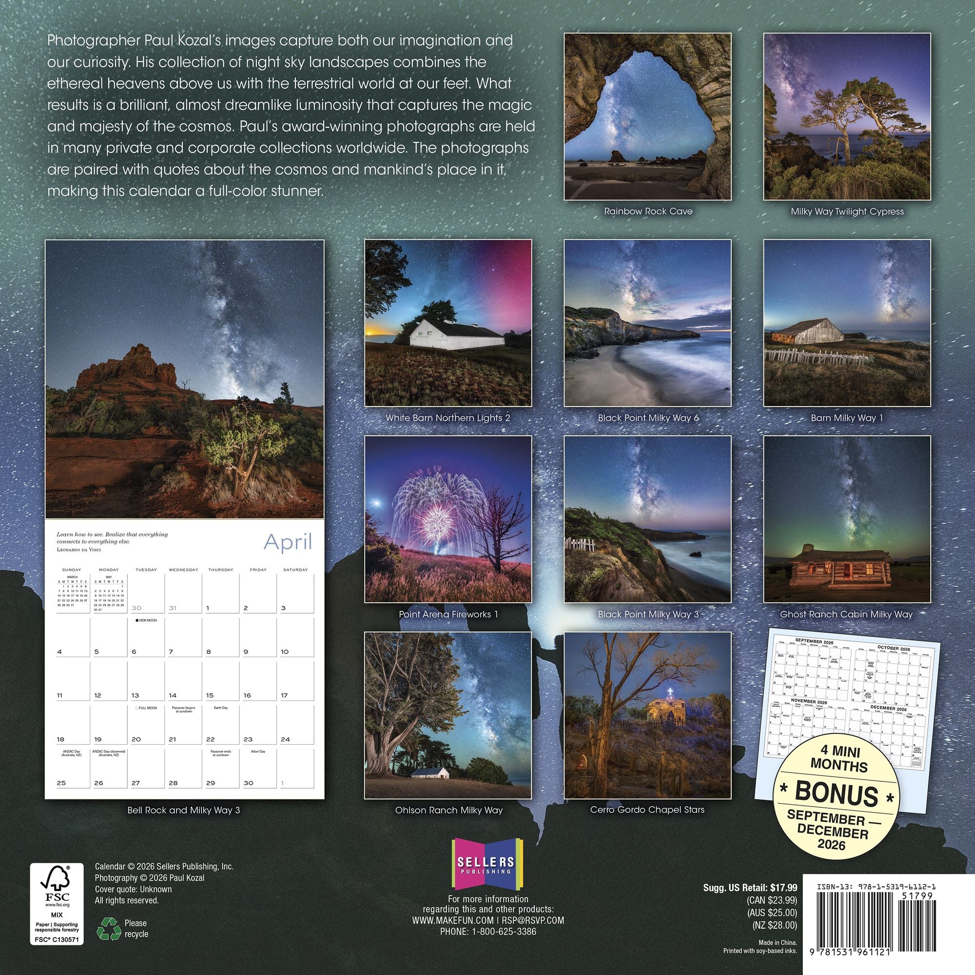 2027 Celestial Skies ¿ Paul Kozal Wall Calendar
