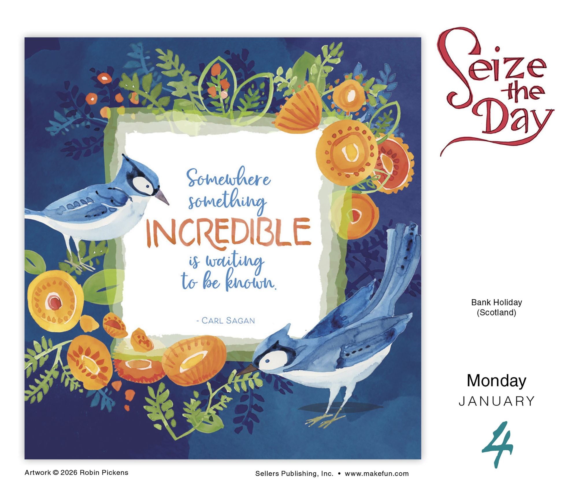 2027 Seize the Day and Make it Yours ¿ Robin Pickens Boxed/Daily Calendar