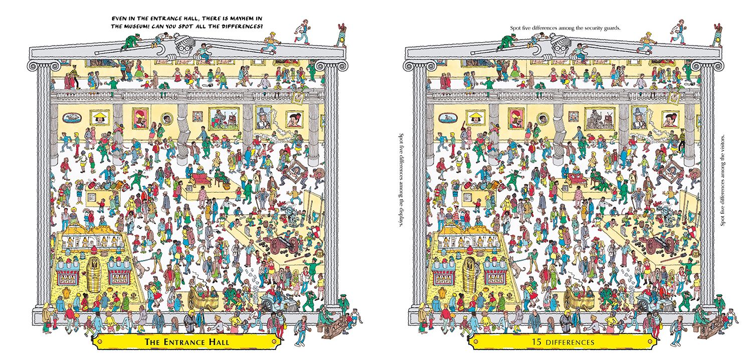 Where's Waldo? Double Trouble at the Museum: The Ultimate Spot-the-Difference Book!: (A Compare-and-Find Activity Book with Over 500 Changes to Identify - a Perfect Gift & Travel Companion for All Ages)