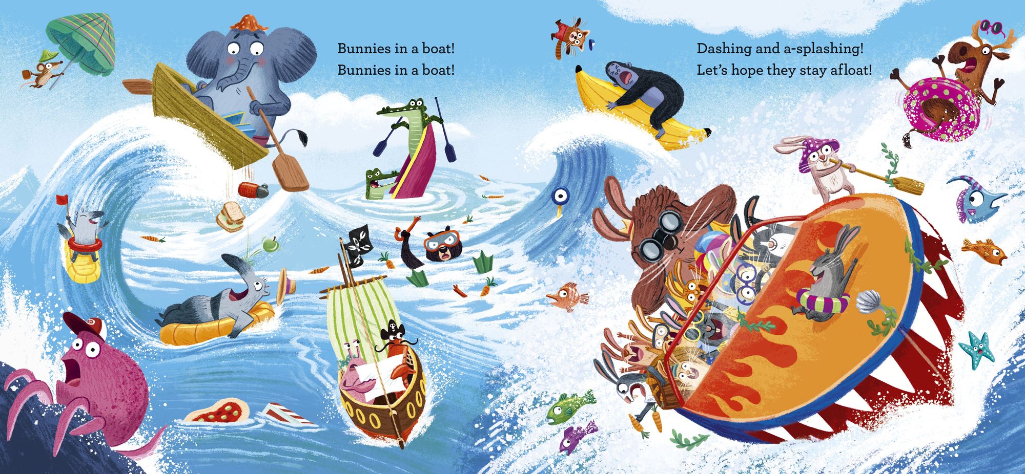 Bunnies in a Boat: (A Rhyming Adventure of Mischief, Friendship, and High-Seas Fun for Toddlers, Preschoolers, and Kindergarteners)
