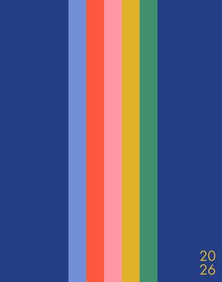 Bold Stripe 2026 7.5 X 9.5 Booklet Monthly Planner