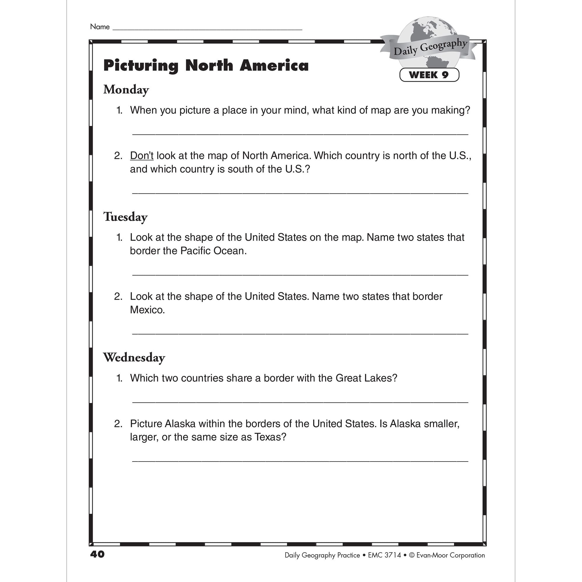 Daily Geography Practice Grade 5 Te