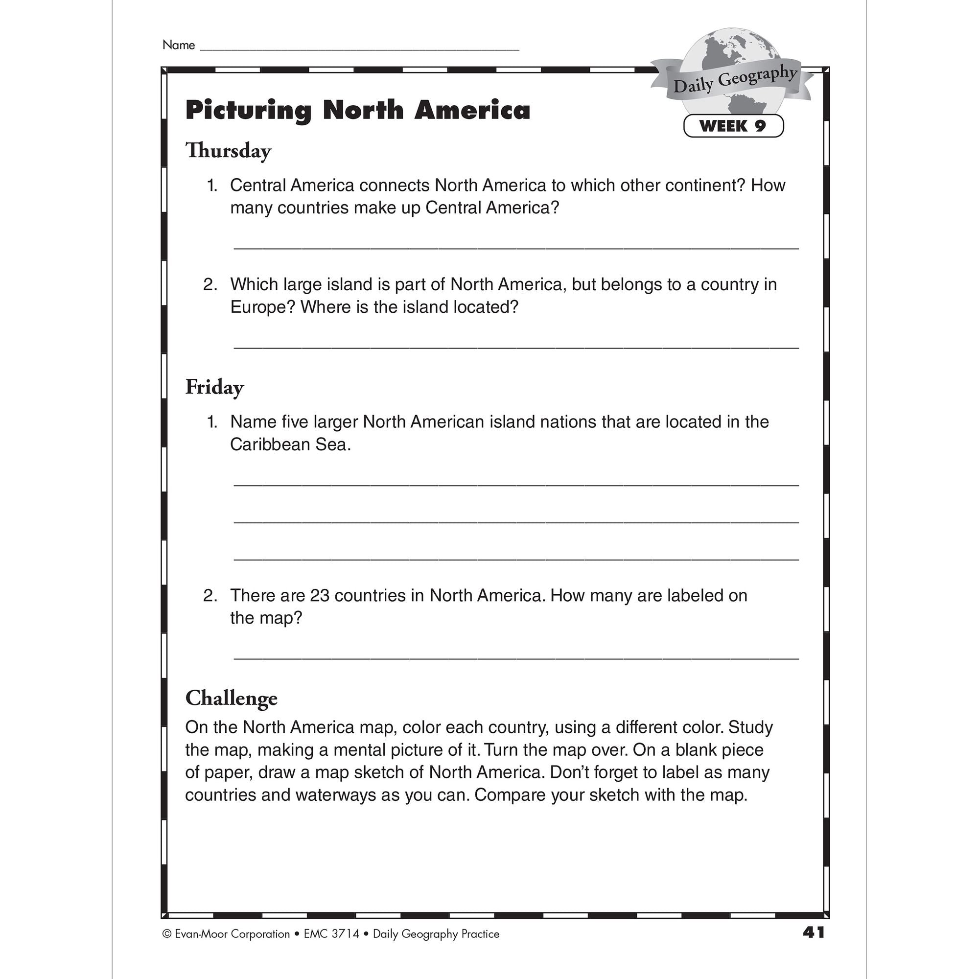Daily Geography Practice Grade 5 Te
