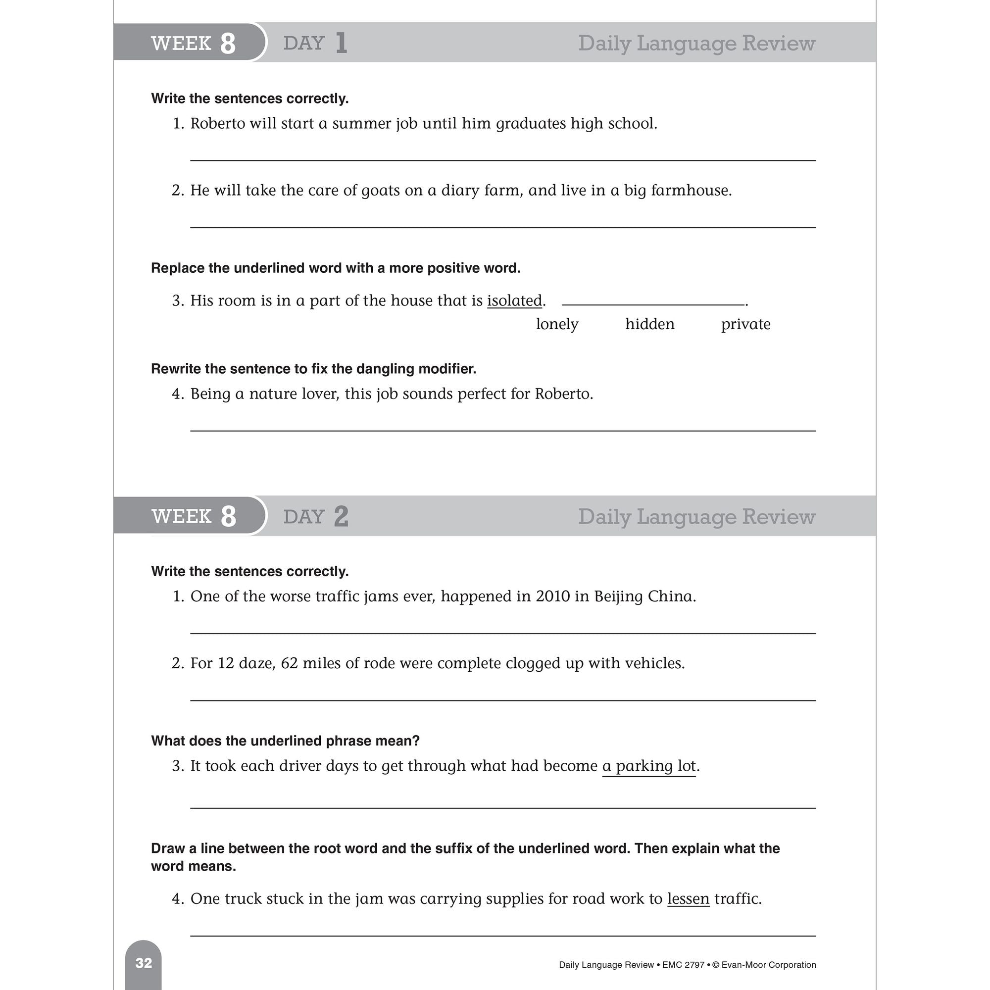 Daily Language Review, Grade 7