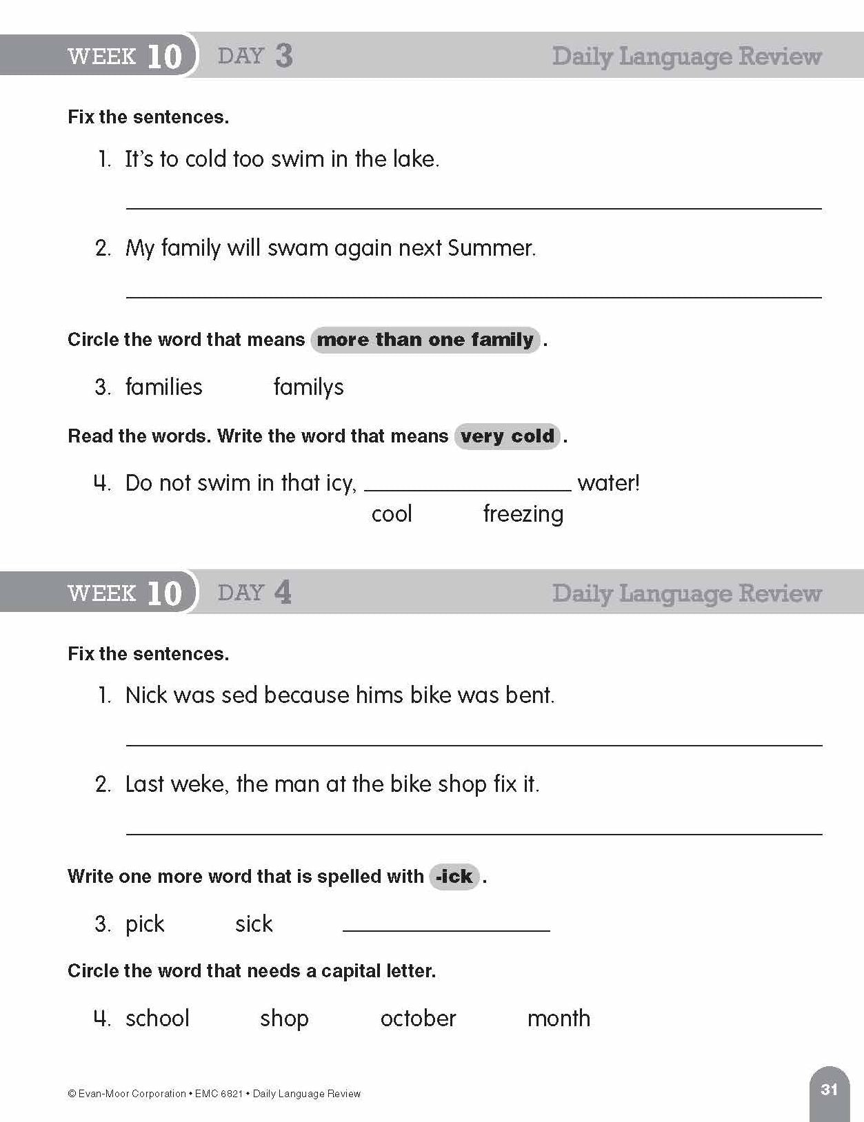 Daily Language Review Grade 1 Sb