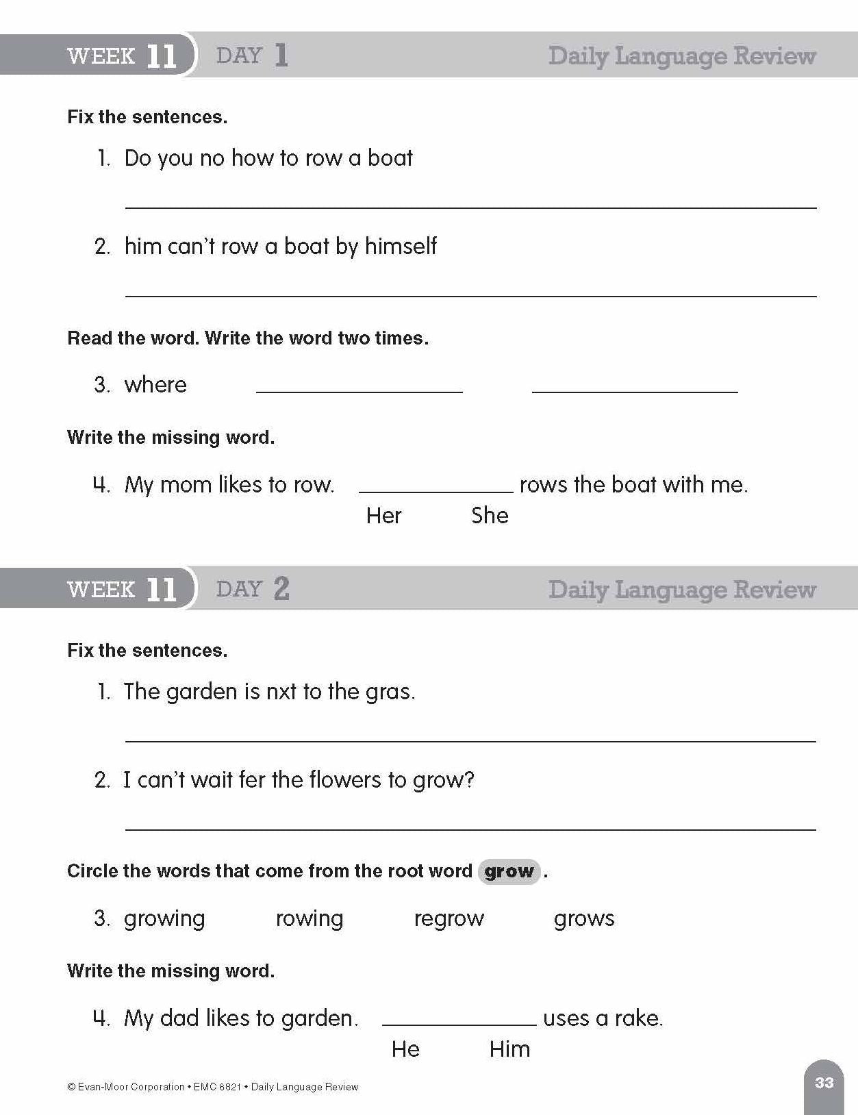 Daily Language Review Grade 1 Sb