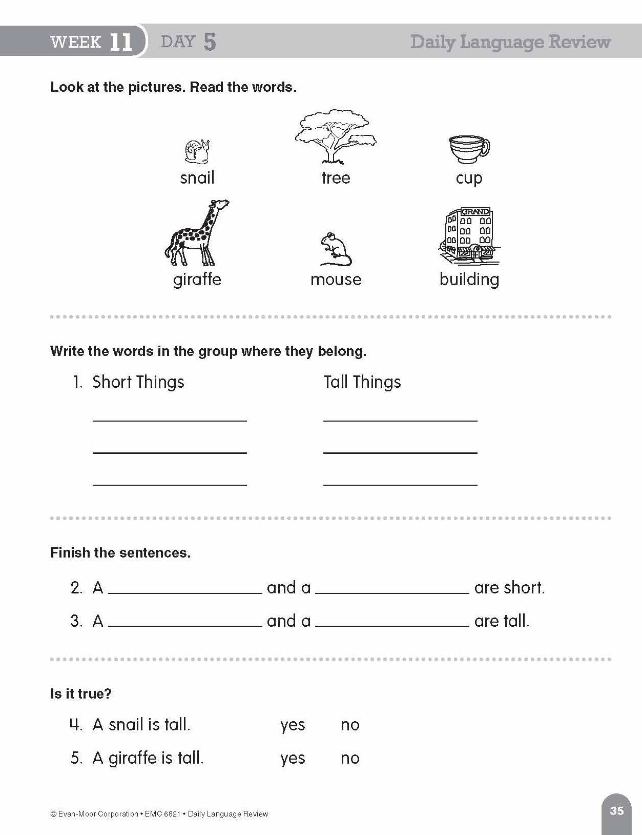 Daily Language Review Grade 1 Sb