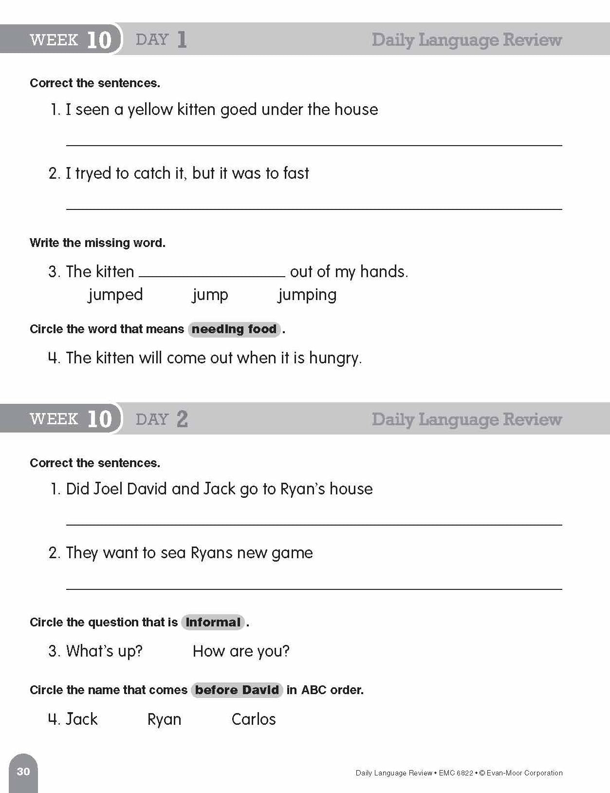 Daily Language Review Grade 2 Sb