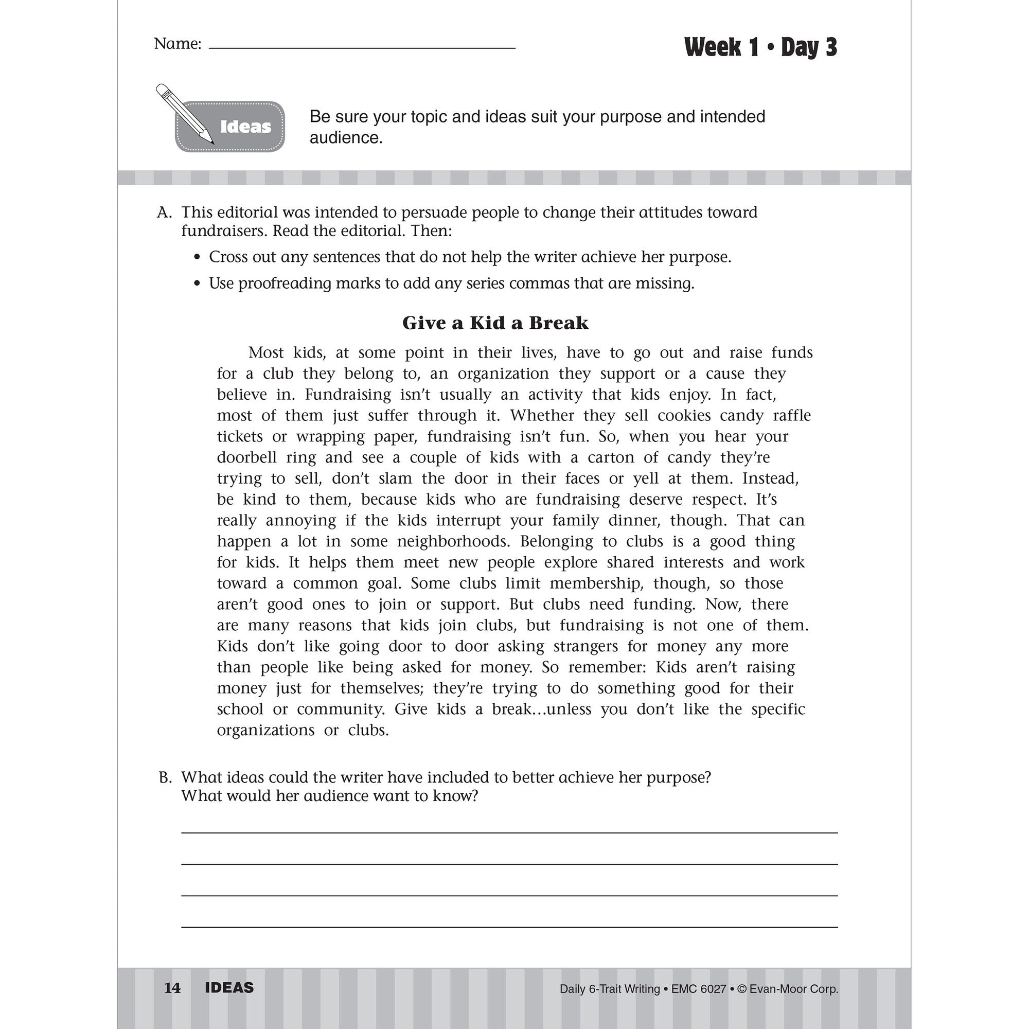 Daily 6-Trait Writing Grade 7 Te