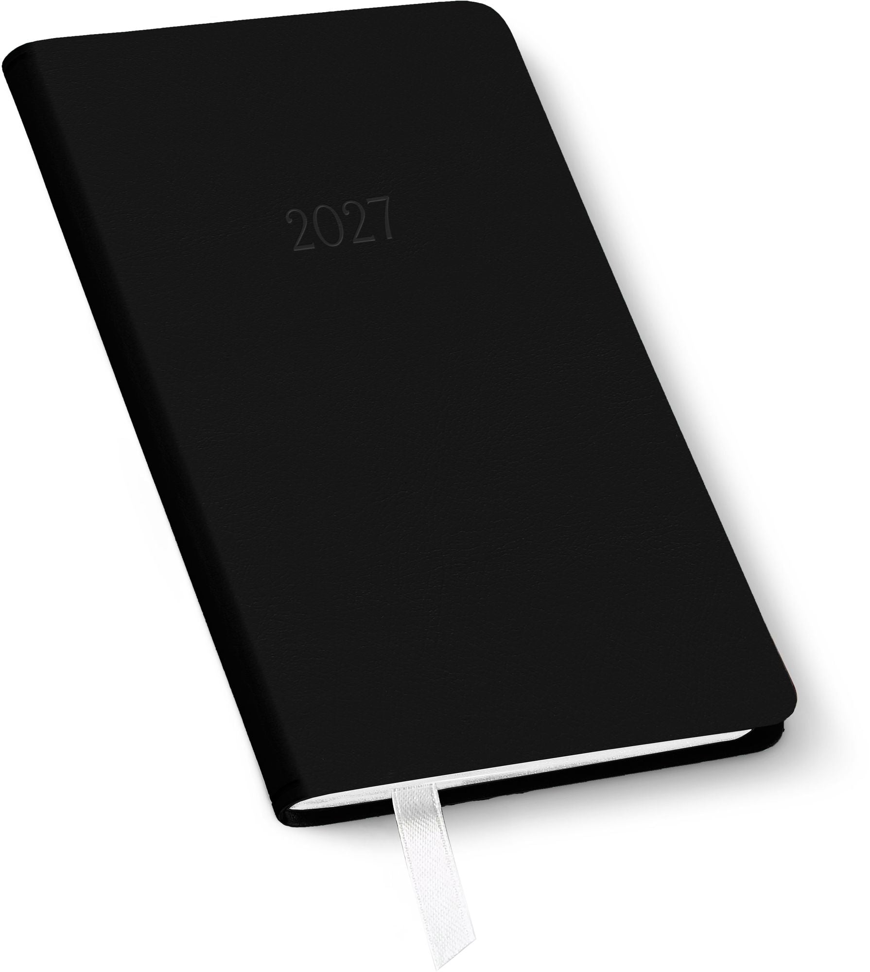 2026-2027 Paper Source Black Leather 18-Month Weekly Pocket Planner