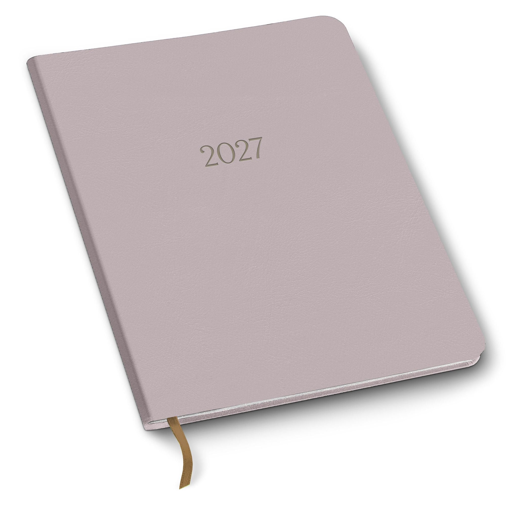2026-2027 Paper Source Gray Lilac Leather 18-Month Monthly Desk Planner