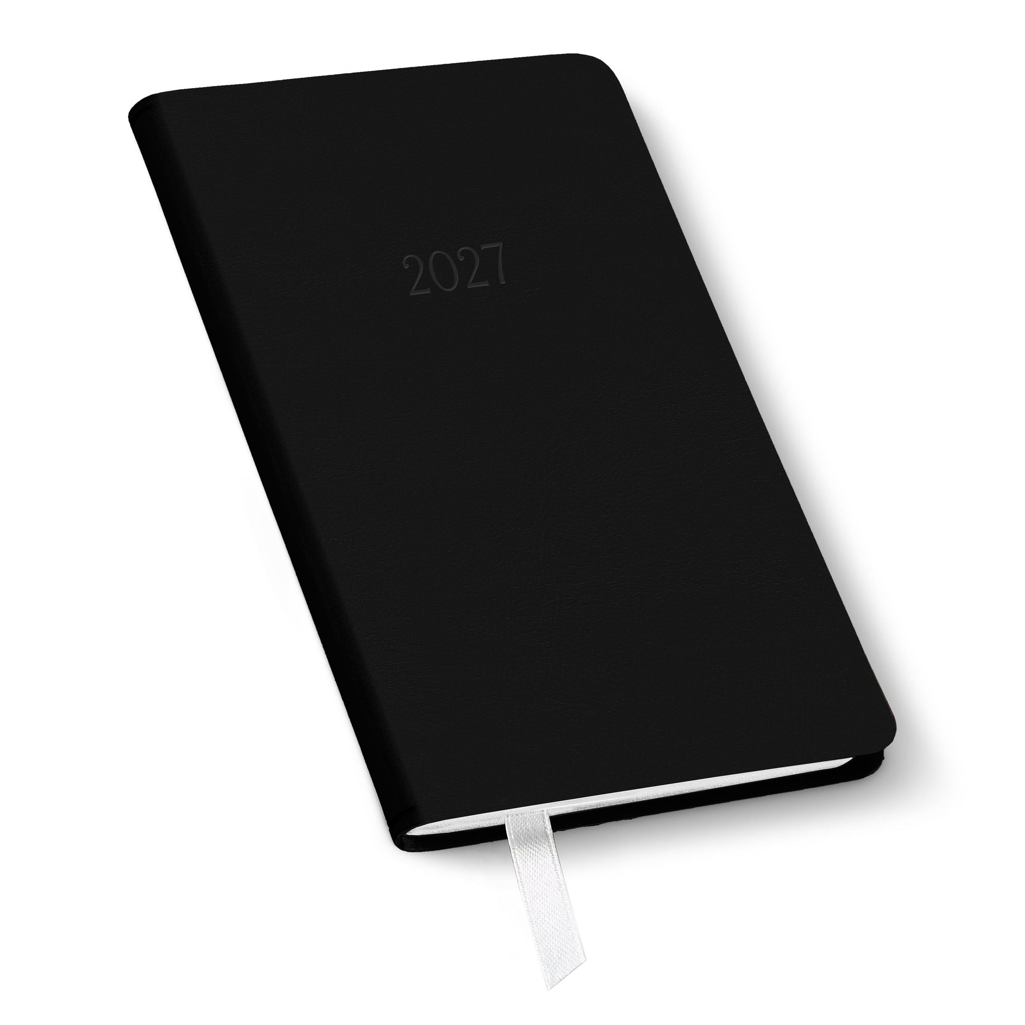 2026-2027 Paper Source Black Leather 18-Month Monthly Pocket Planner