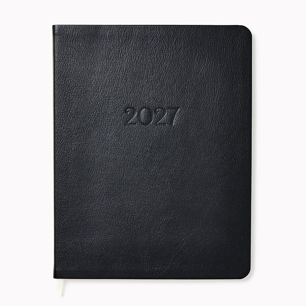 2027 Paper Source Black Monthly Desk Planner
