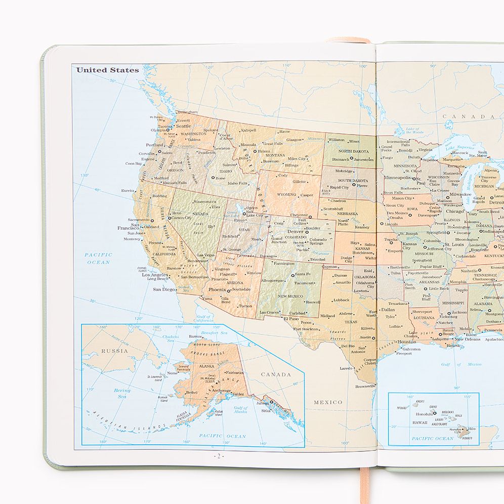 2027 Paper Source Sage Monthly Desk Planner