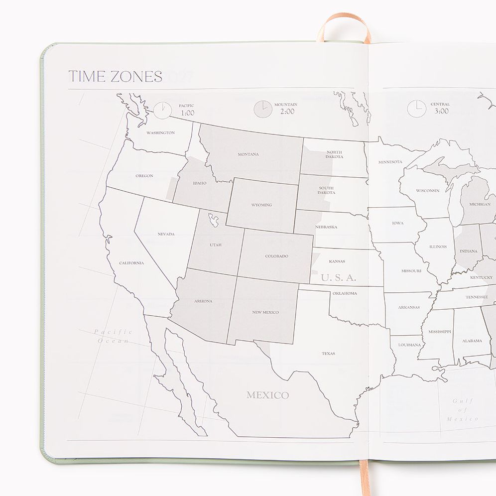 2027 Paper Source Sage Monthly Desk Planner