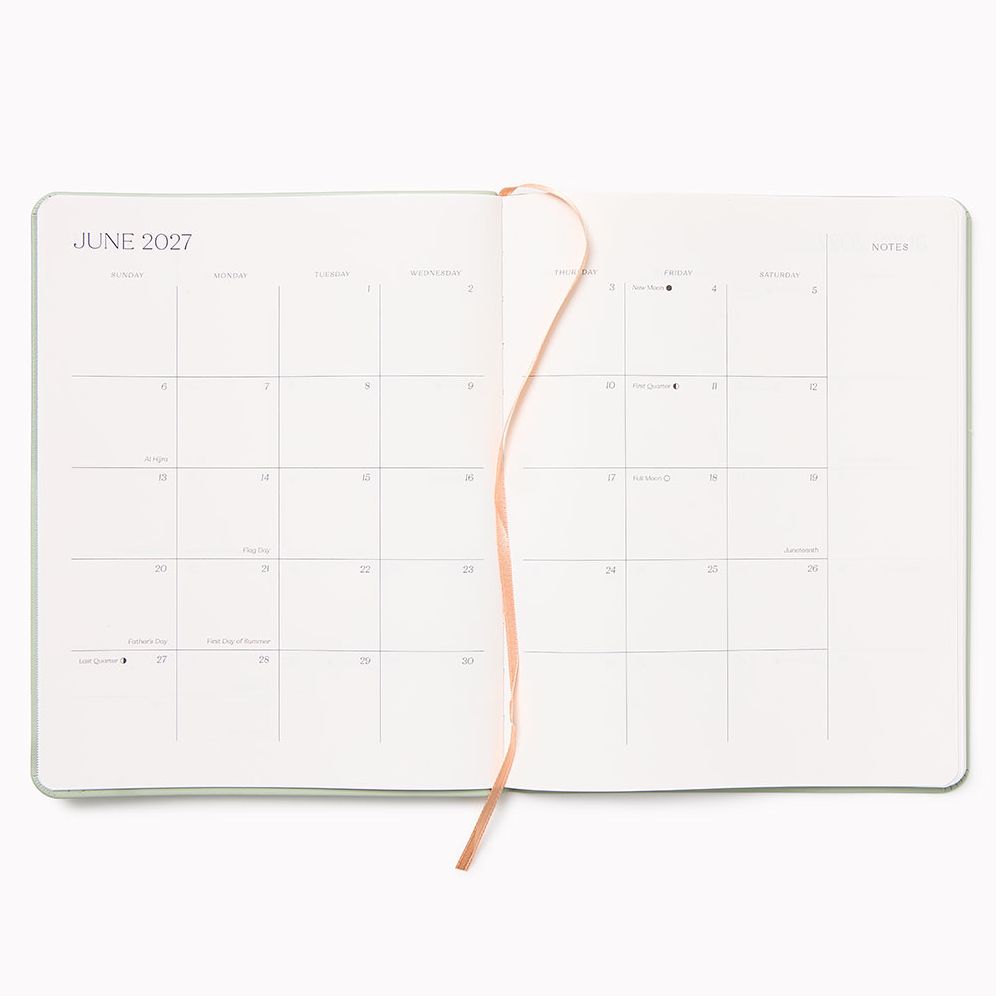2027 Paper Source Sage Monthly Desk Planner