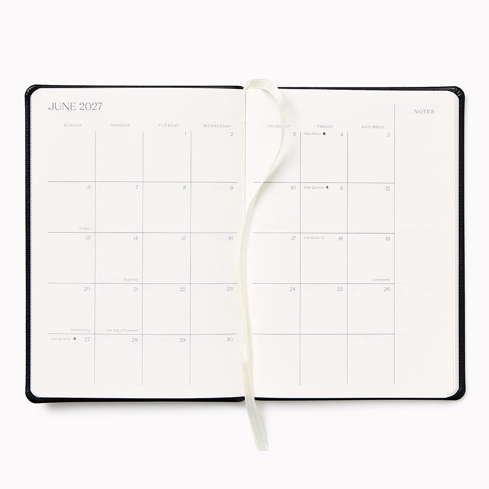 2027 Paper Source Black Monthly Pocket Planner