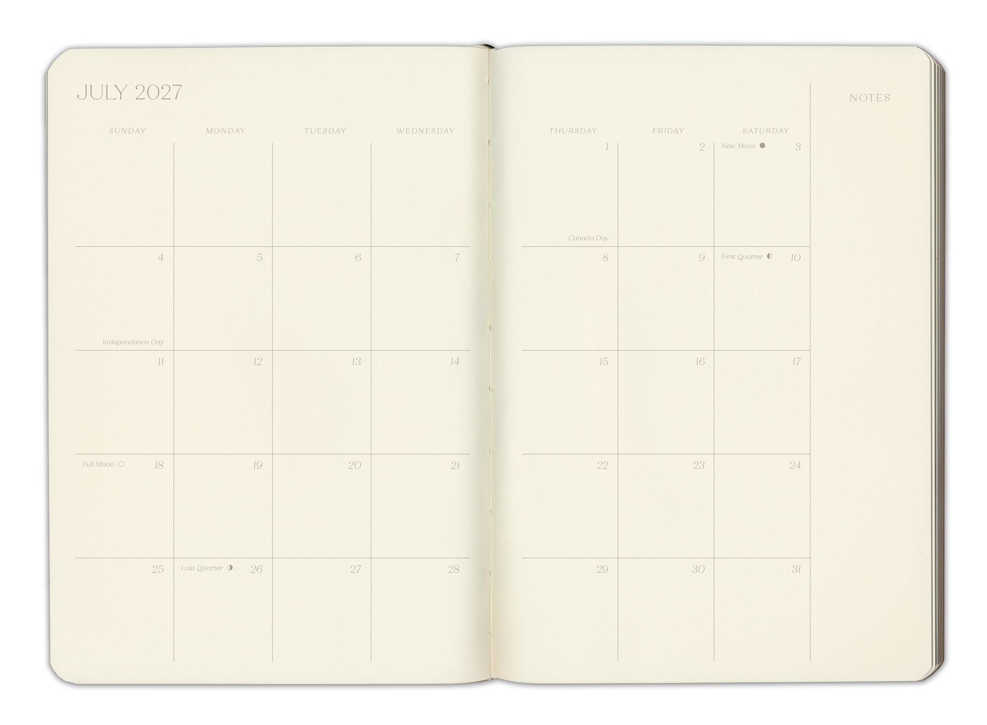 2027 Paper Source Dusty Mauve Monthly Pocket Planner
