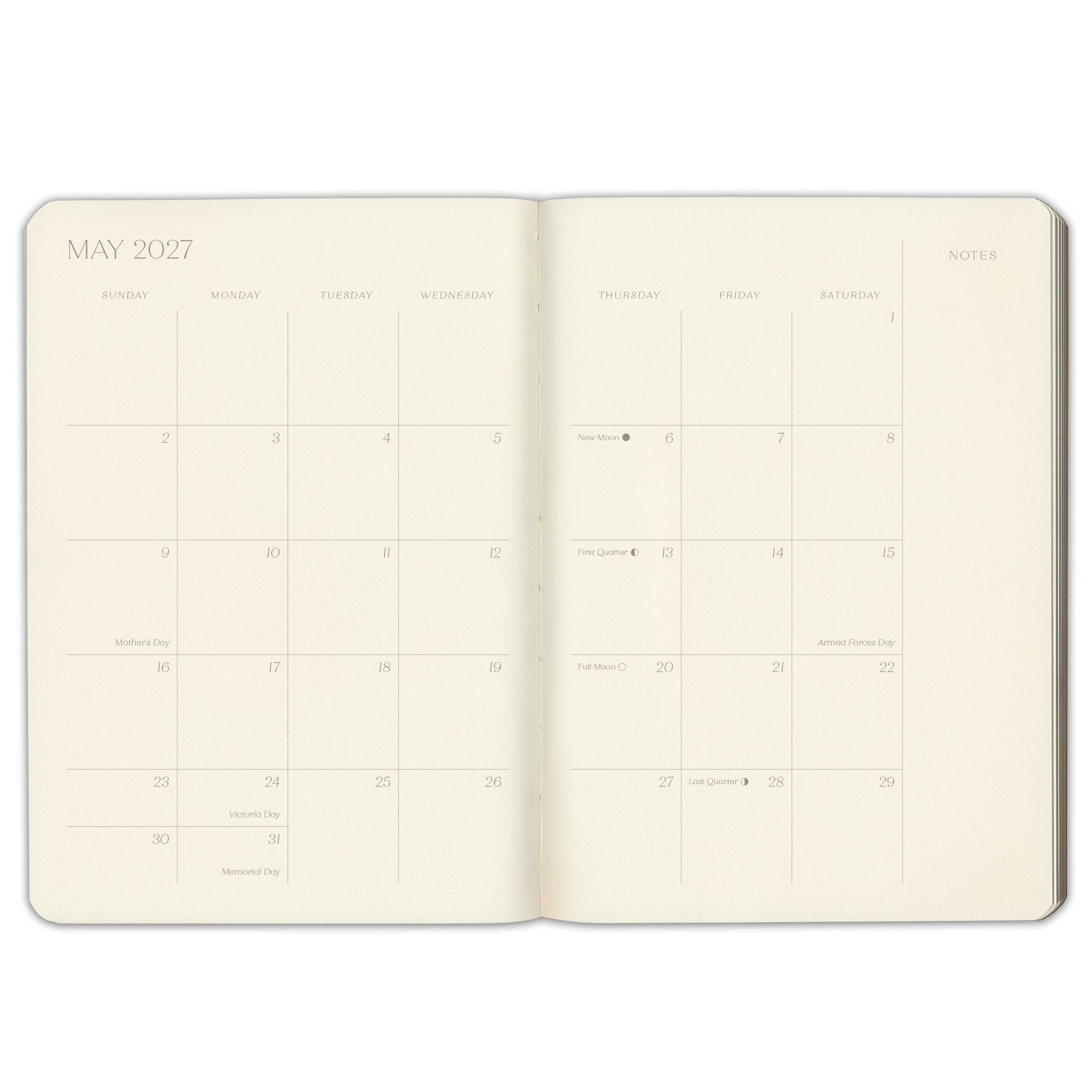 2027 Paper Source Black Weekly Desk Planner