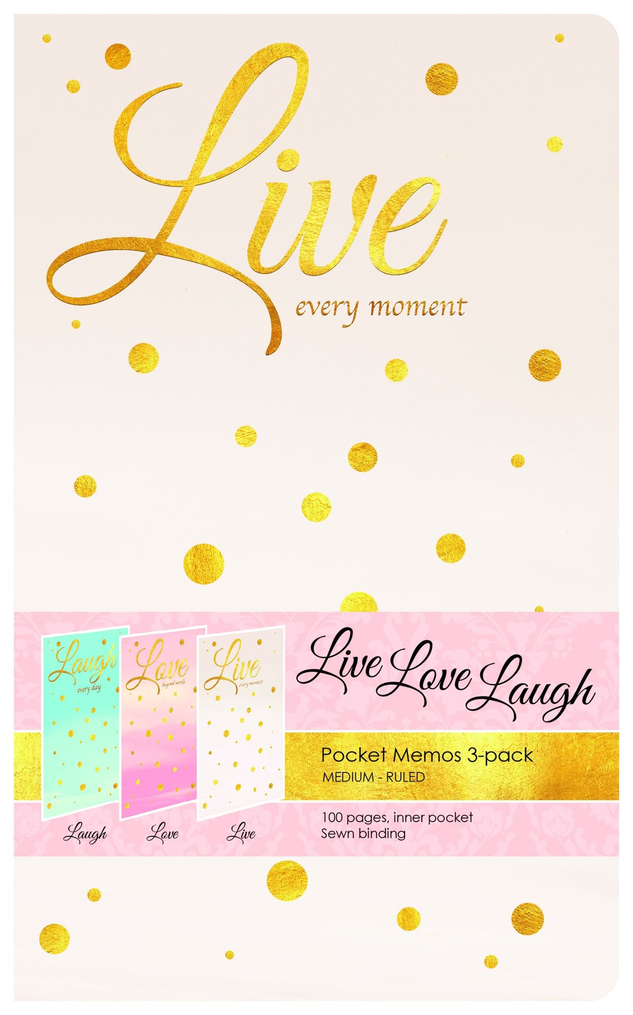 Live Love Laugh Pkt Memo 3 pk