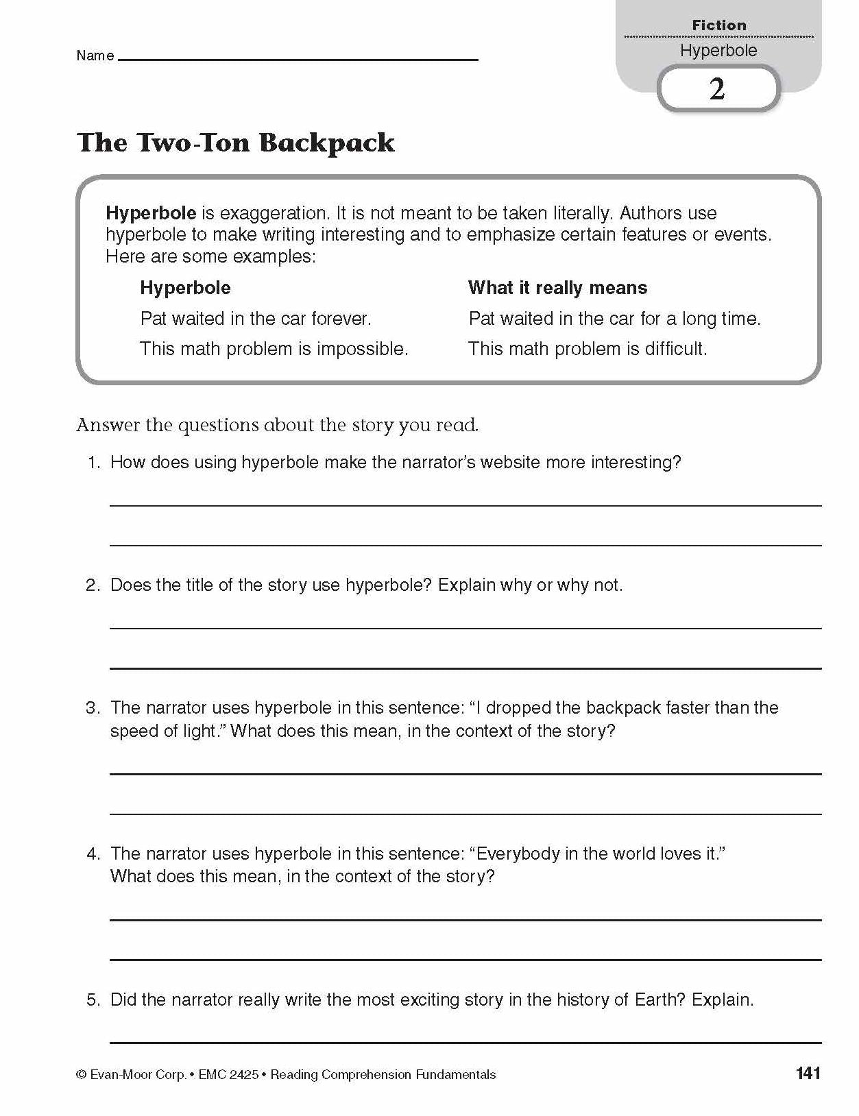 Reading Comprehension Fundamentals, Grade 5