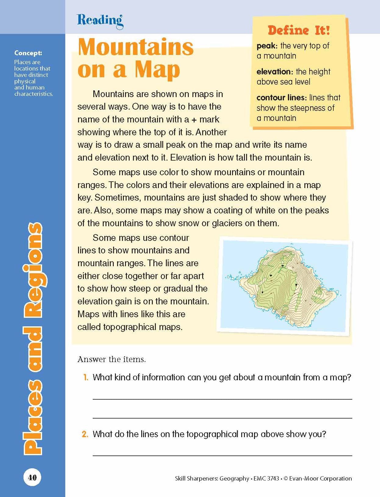 Skill Sharpeners: Geography, Grade 3