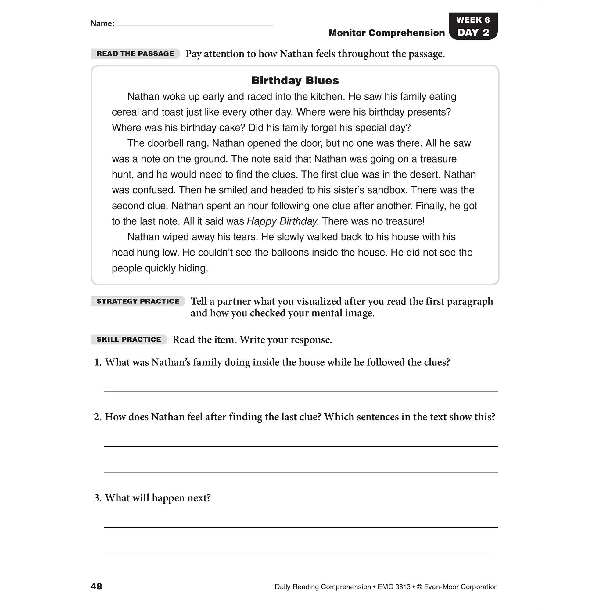 Daily Reading Comprehension, Grade 3 Sb