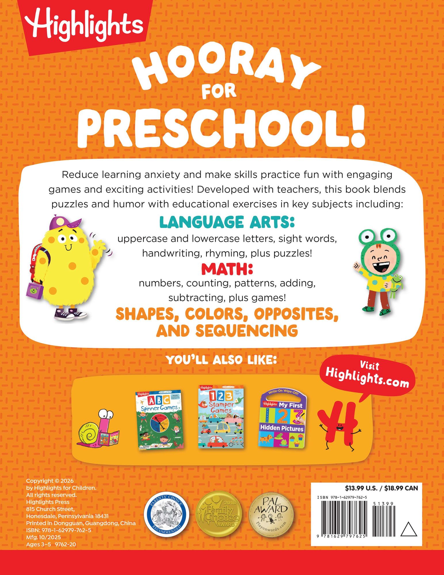 Preschool Big Fun Workbook: Preschool Learning Workbook with Over 250 Practice Games and Puzzles for PreK Math, Writing, Shapes and More Activities