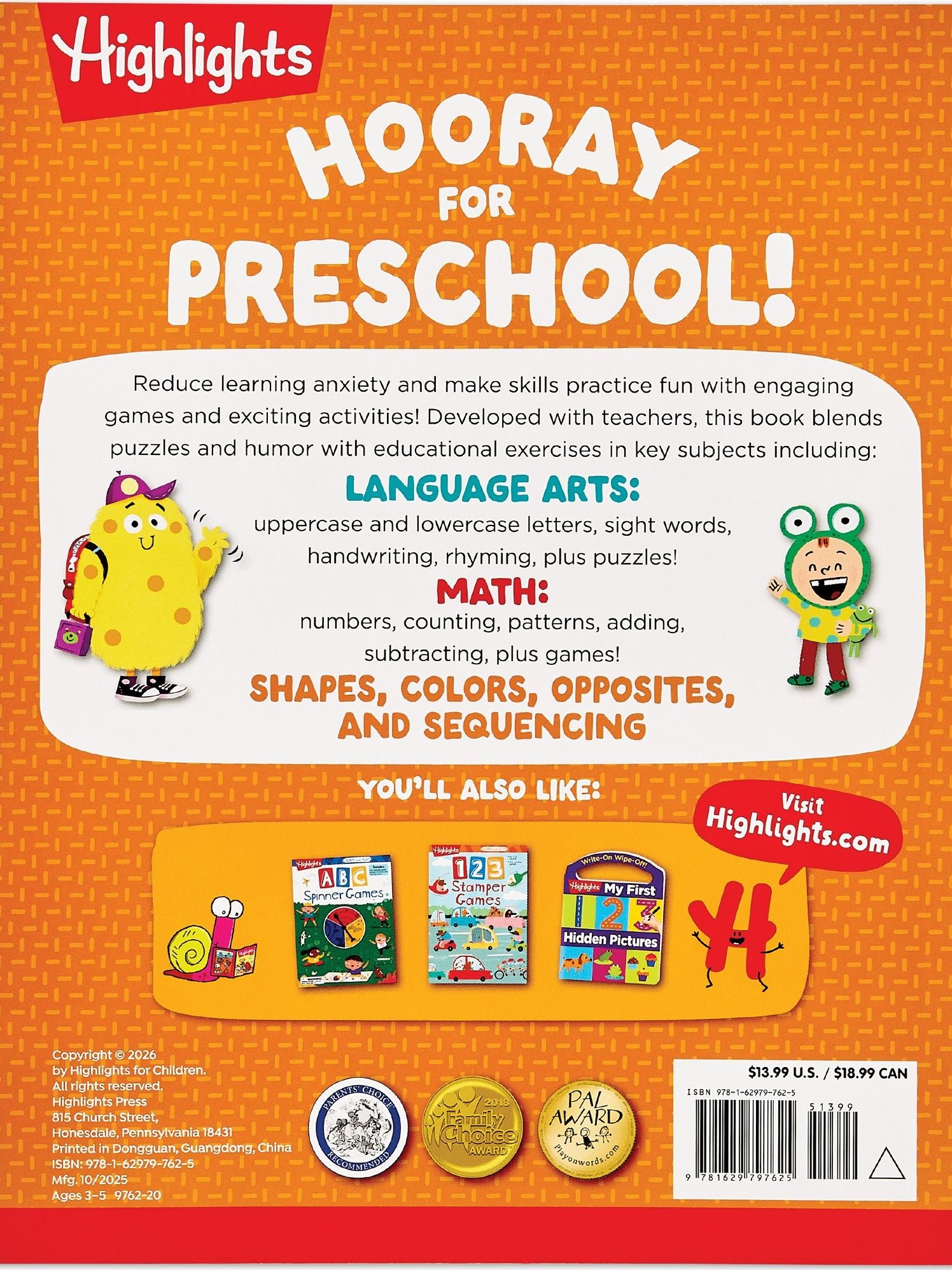 Preschool Big Fun Workbook: Preschool Learning Workbook with Over 250 Practice Games and Puzzles for PreK Math, Writing, Shapes and More Activities