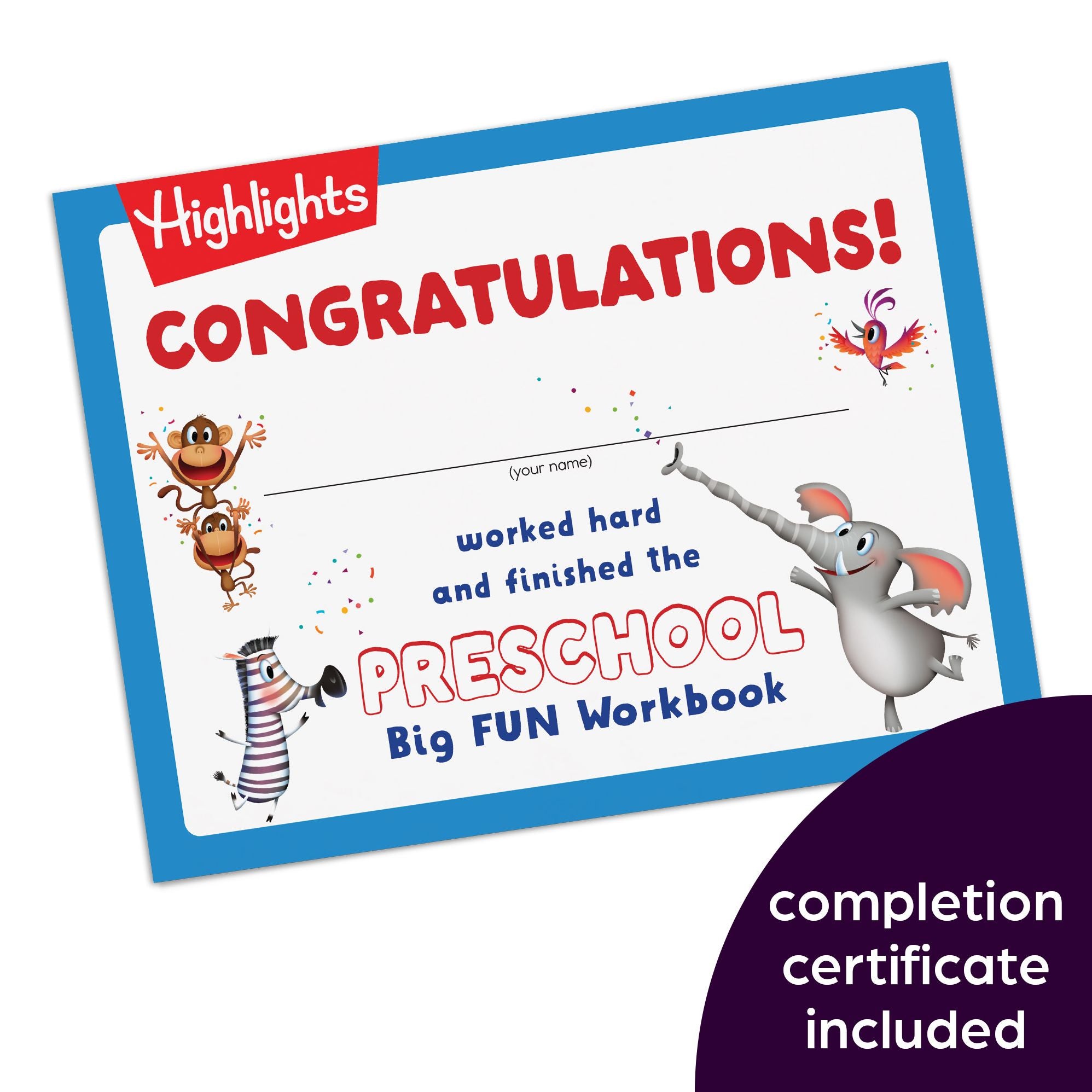 Preschool Big Fun Workbook: Preschool Learning Workbook with Over 250 Practice Games and Puzzles for PreK Math, Writing, Shapes and More Activities