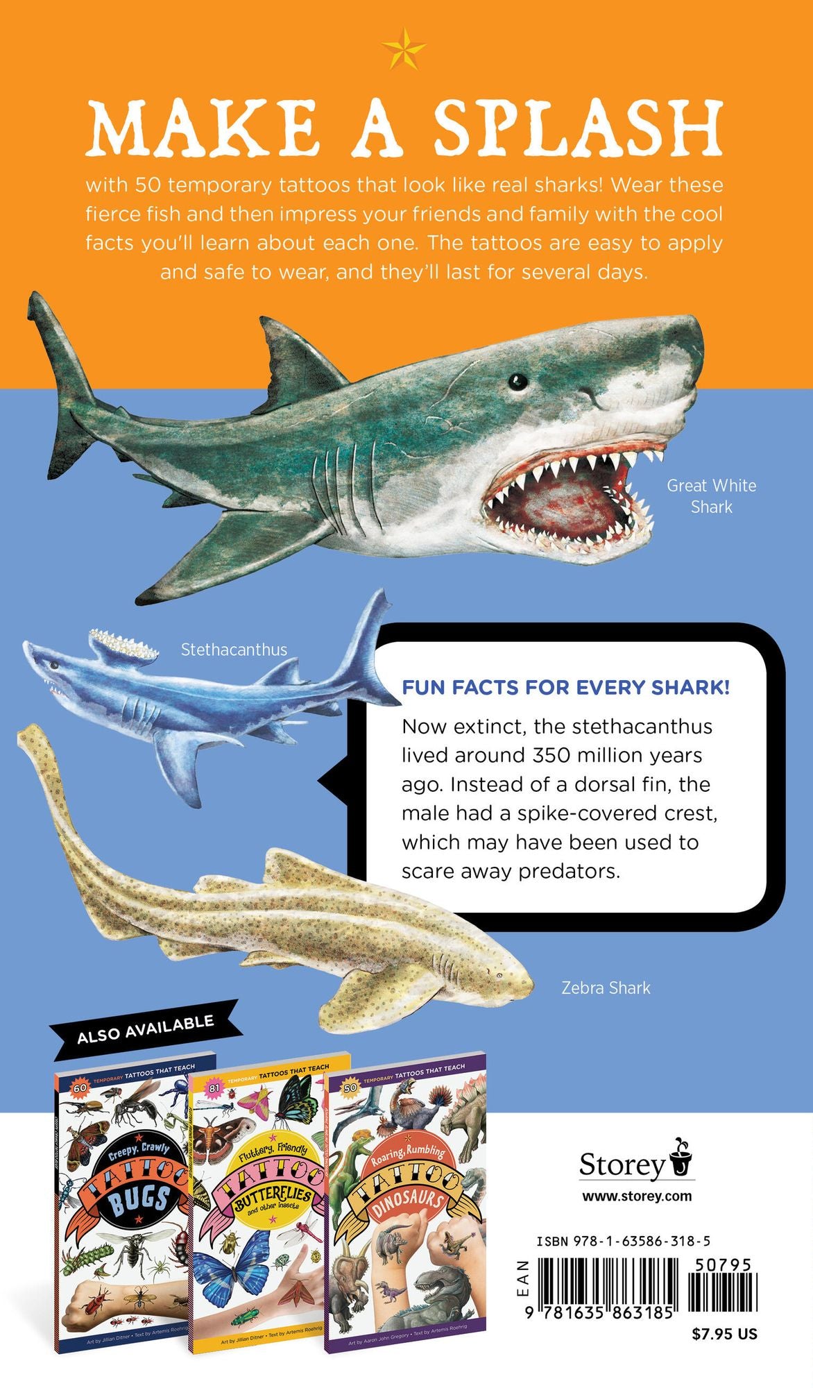 Super, Strong Tattoo Sharks: 50 Temporary Tattoos That Teach