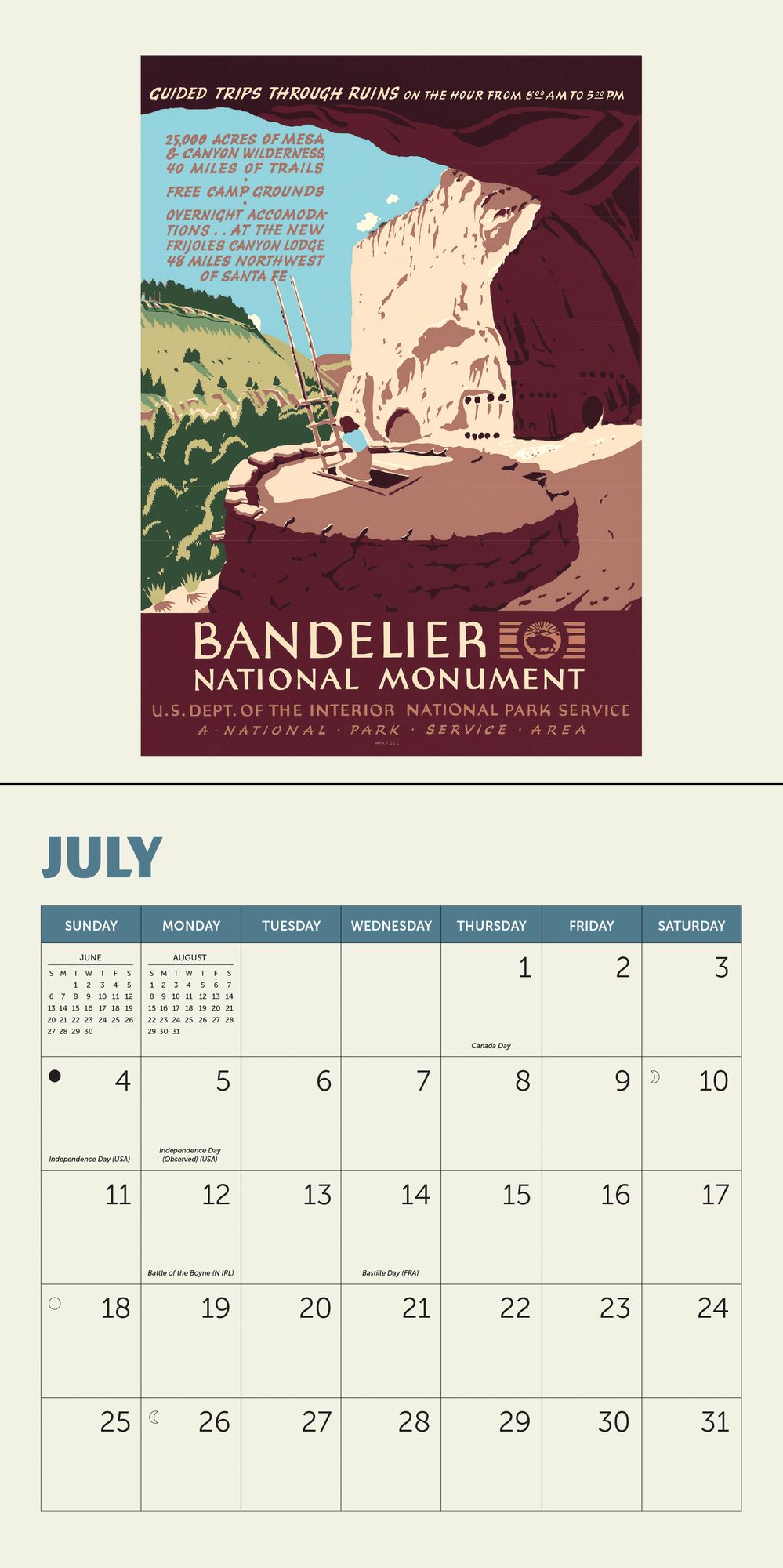 2027 National Parks Poster Art of the WPA ¿ Mini Wall Calendar