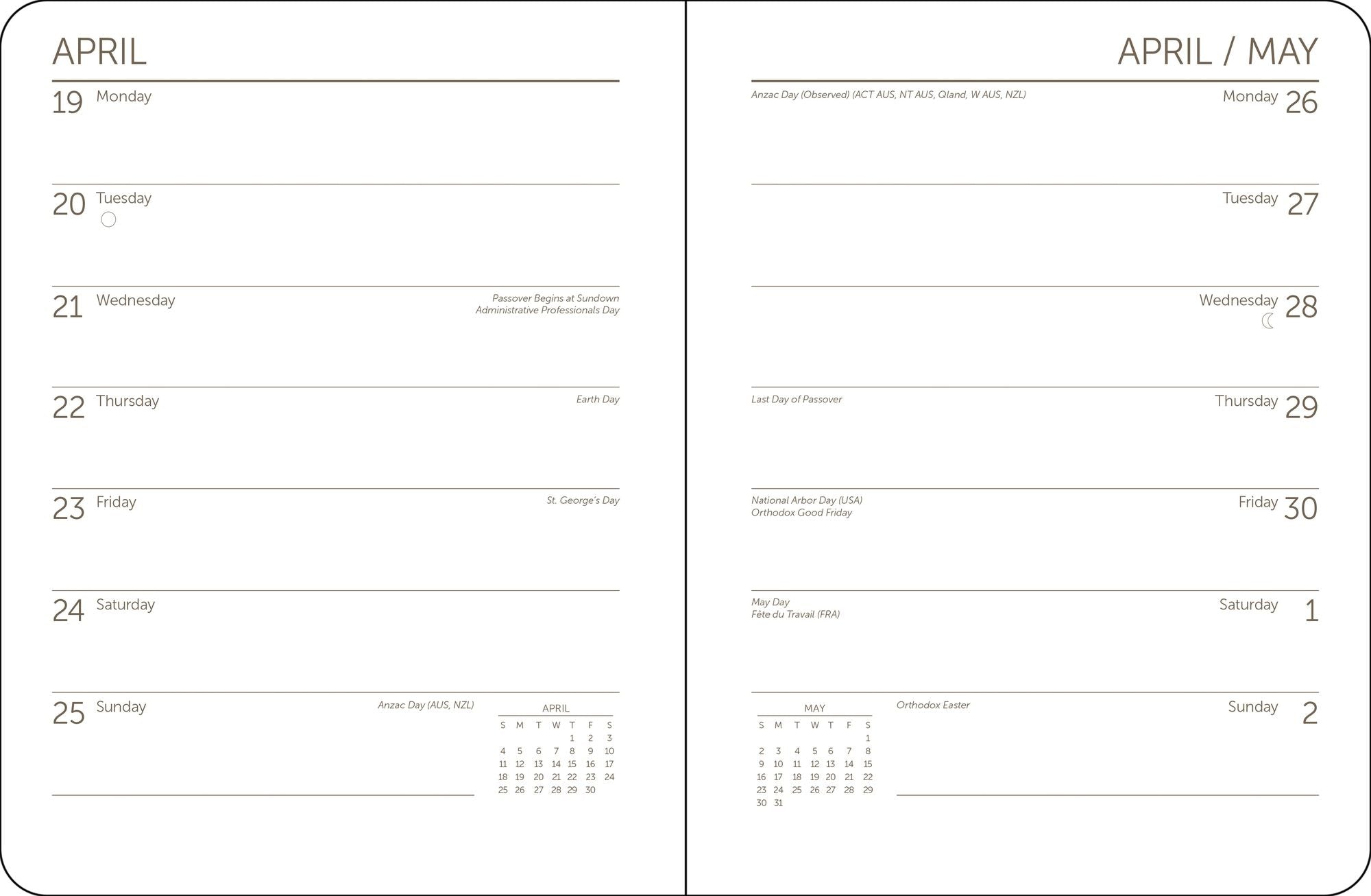 2027 Art Icons Weekly Desk Planner