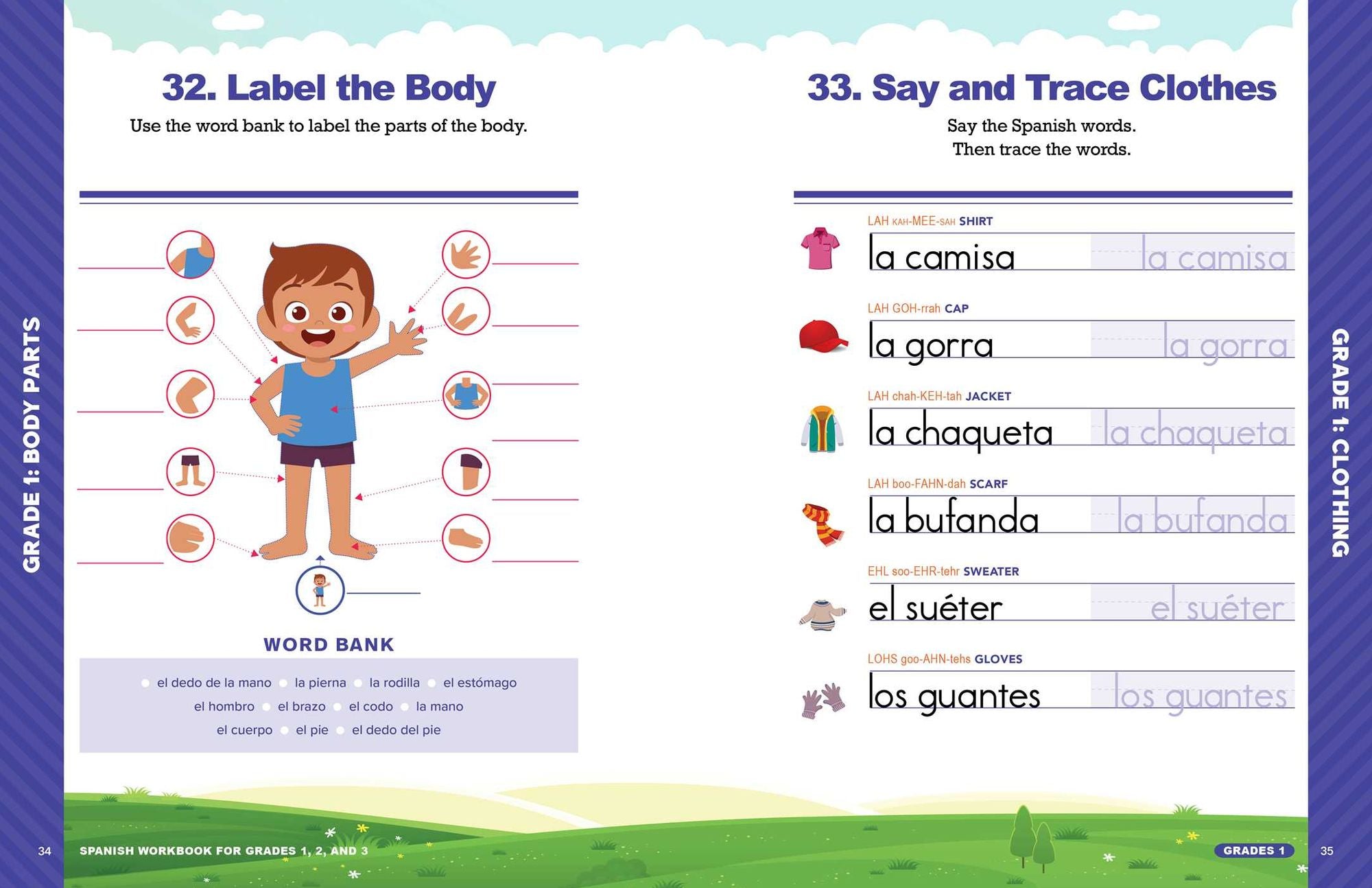 The Spanish Workbook for Grades 1, 2, and 3: 140+ Language Learning Exercises for Kids Ages 6-9