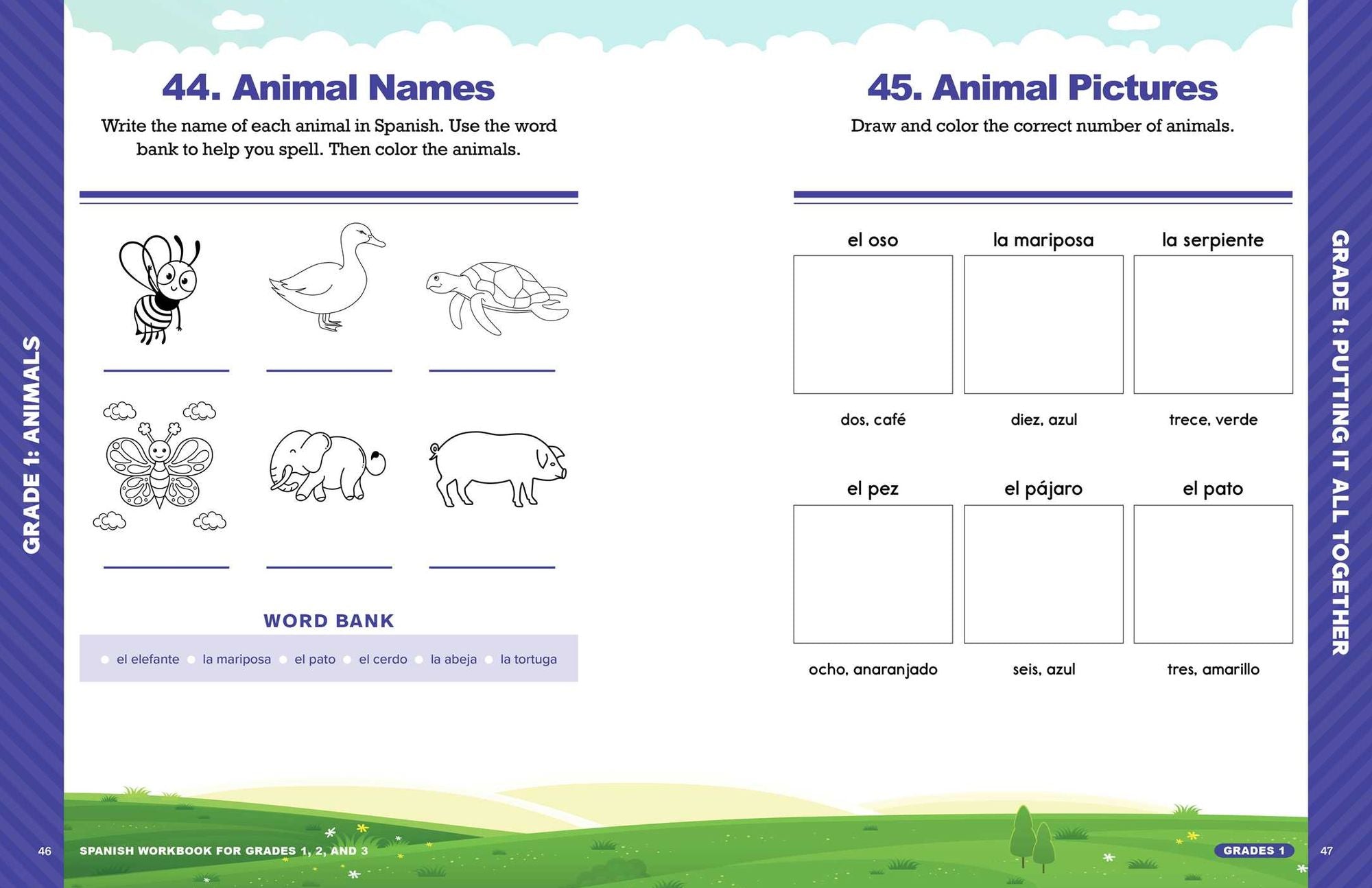 The Spanish Workbook for Grades 1, 2, and 3: 140+ Language Learning Exercises for Kids Ages 6-9