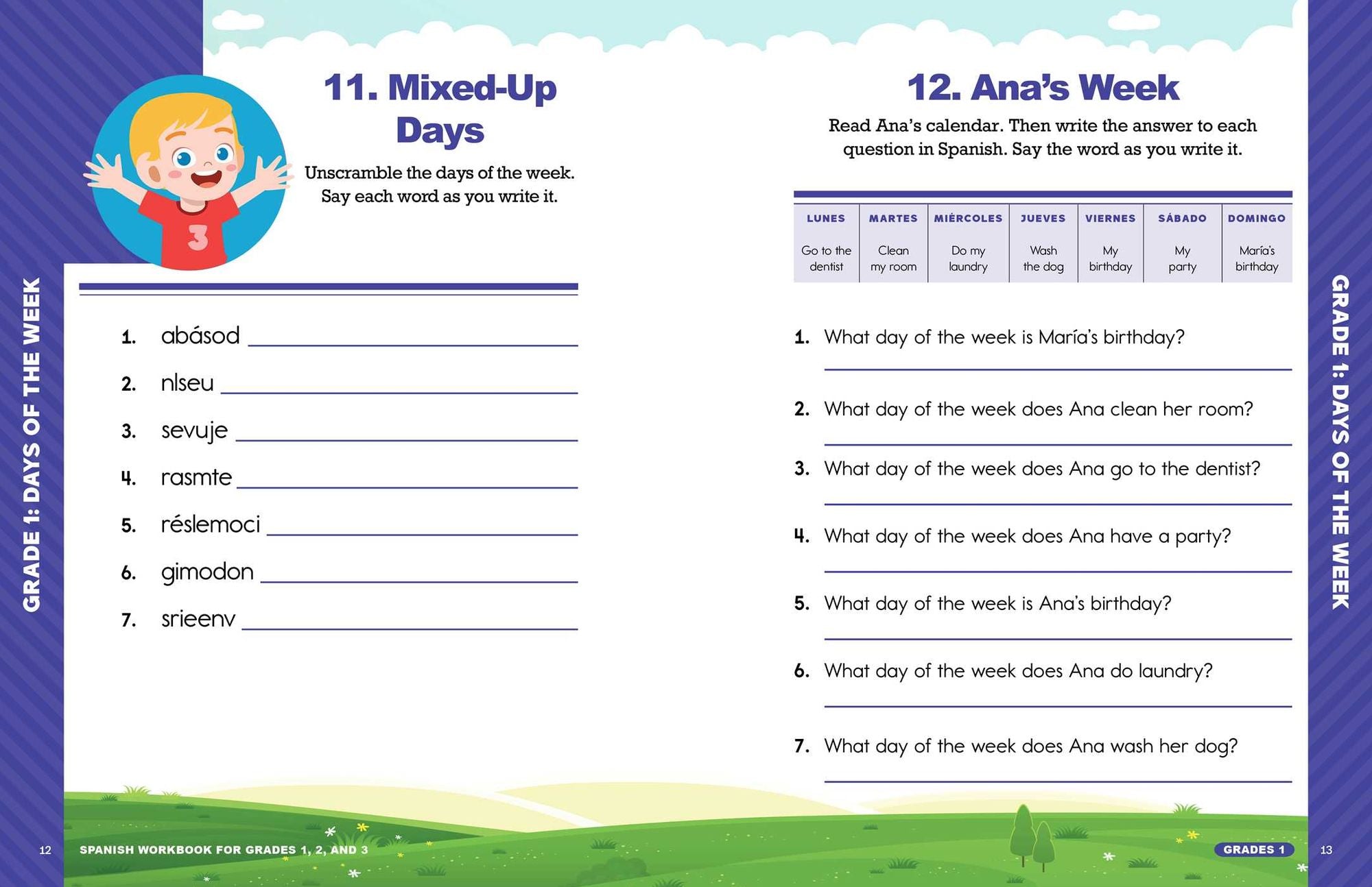 The Spanish Workbook for Grades 1, 2, and 3: 140+ Language Learning Exercises for Kids Ages 6-9