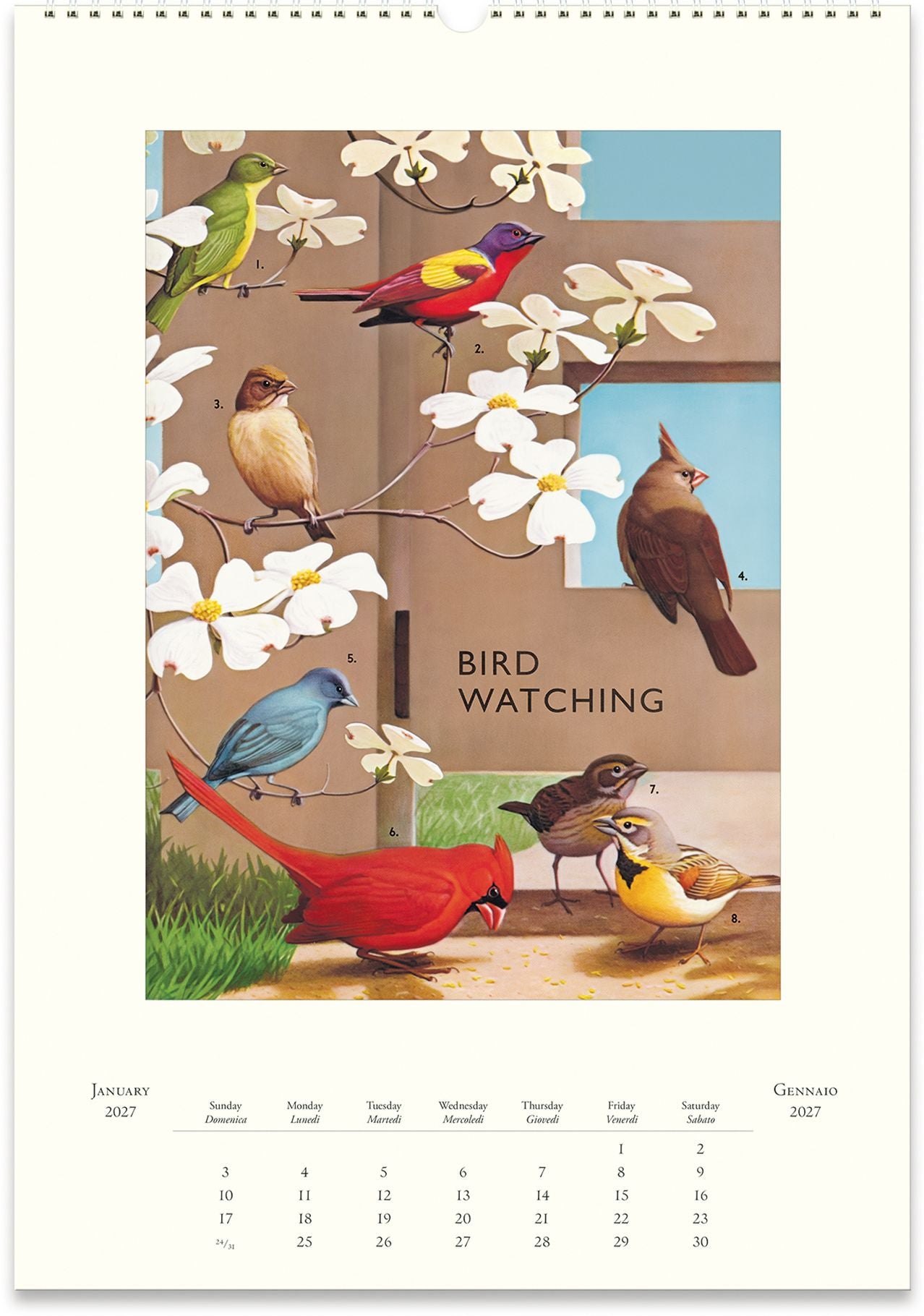 2027 Bird Watching Wall Calendar