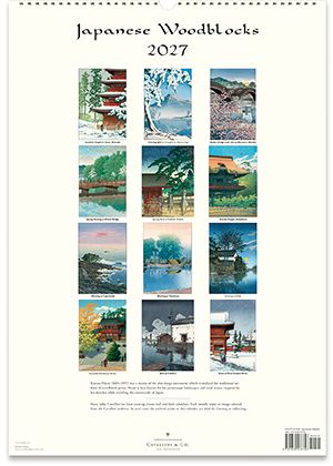 2027 Japanese Woodblock Wall Calendar