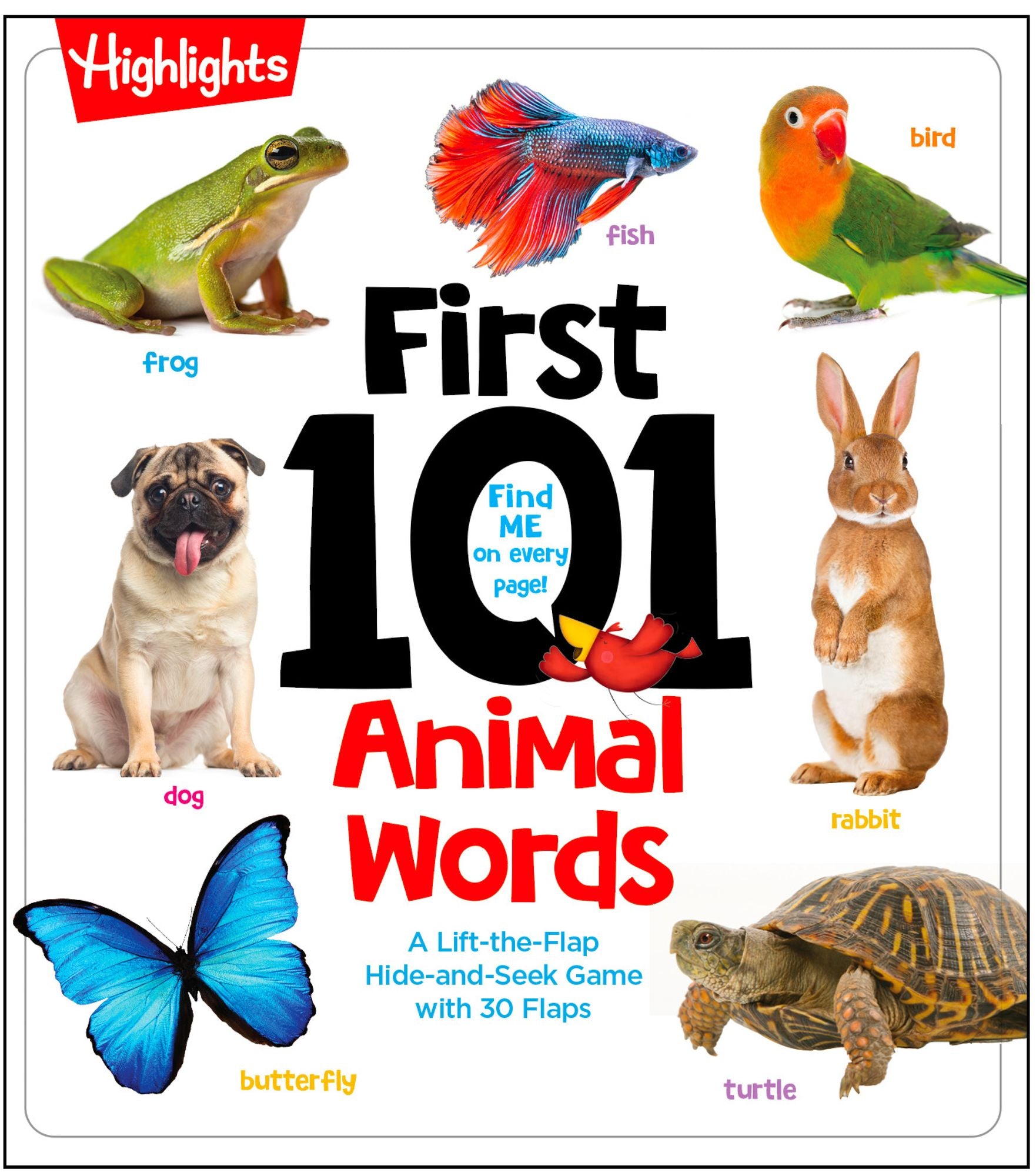 First 101 Animal Words: Baby Board Book, Learn to Talk with 101 Animal Words and Photos, My First Words Book with Lift-the-Flaps Game for Babies and Toddlers