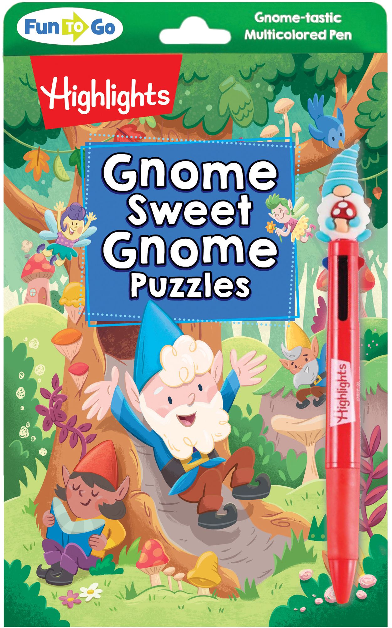 Gnome Sweet Gnome Puzzles: Magical Kids Puzzle Book with Gnomes, Fairies and Dragons, Hidden Pictures Puzzles and On-the-Go Activities for Car or Plane Trips for Kids 6-9