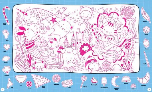 Neon Super Cute Puzzle and Play: Plus-Plus Building Blocks and Hidden Pictures Puzzle Sticker Book Set for Kids 5-9, Create and Personalize with Cute Stickers, Bright Puzzles and Neon Blocks