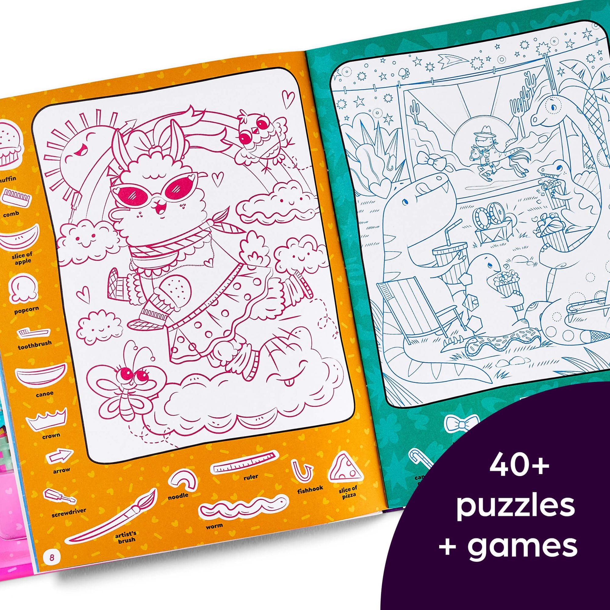 Neon Super Cute Puzzle and Play: Plus-Plus Building Blocks and Hidden Pictures Puzzle Sticker Book Set for Kids 5-9, Create and Personalize with Cute Stickers, Bright Puzzles and Neon Blocks