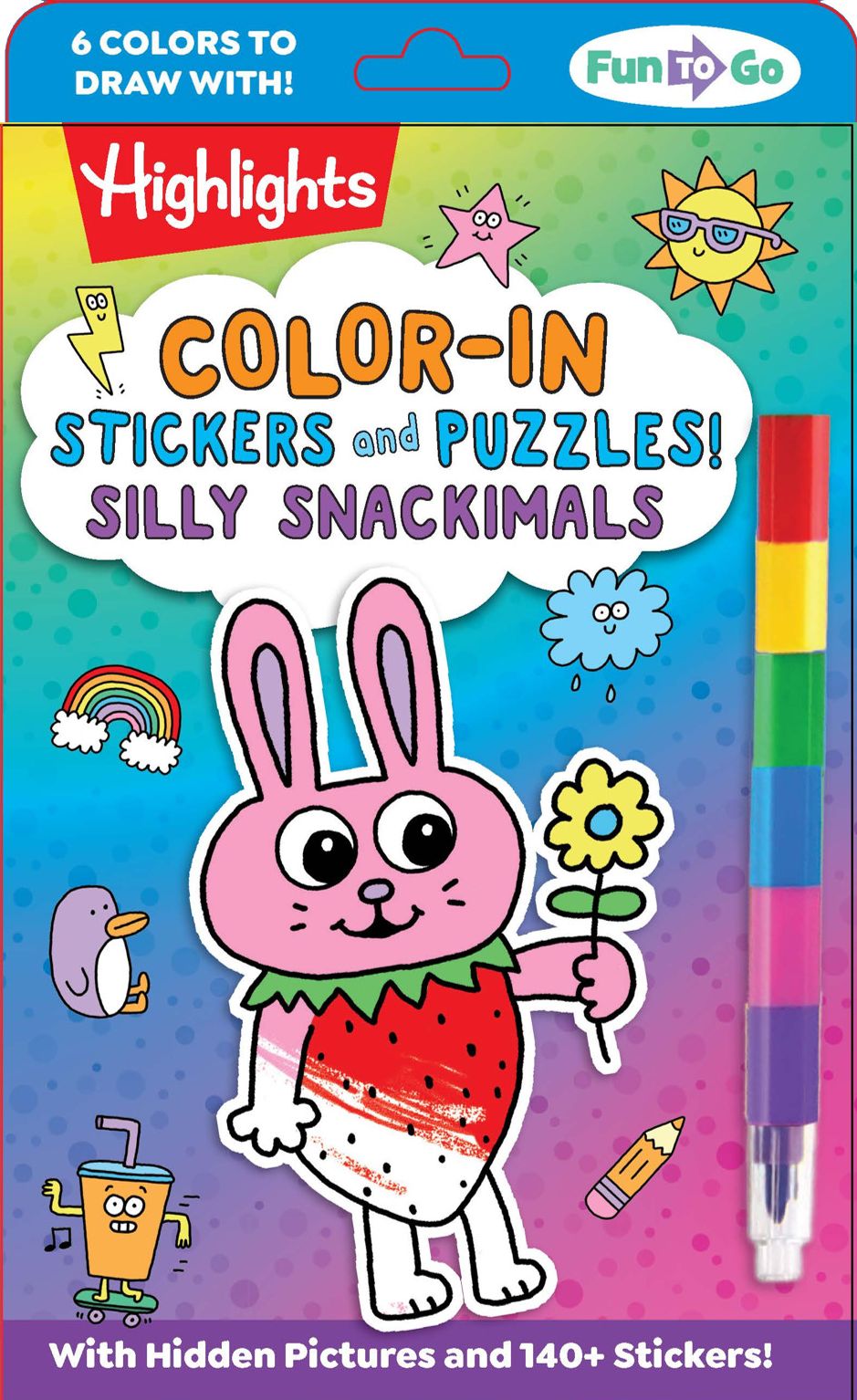 Color-In Stickers and Puzzles! Silly Snackimals: Deliciously Cute Hidden Pictures Puzzles and Sticker Activity Book with Color-In Animal and Snack Stickers, On-the-Go Puzzles for Kids 6-9